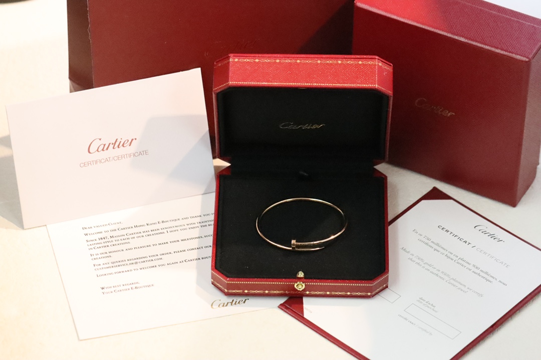 Cartier Cartier 玫瑰金 细版无钻钉子手镯