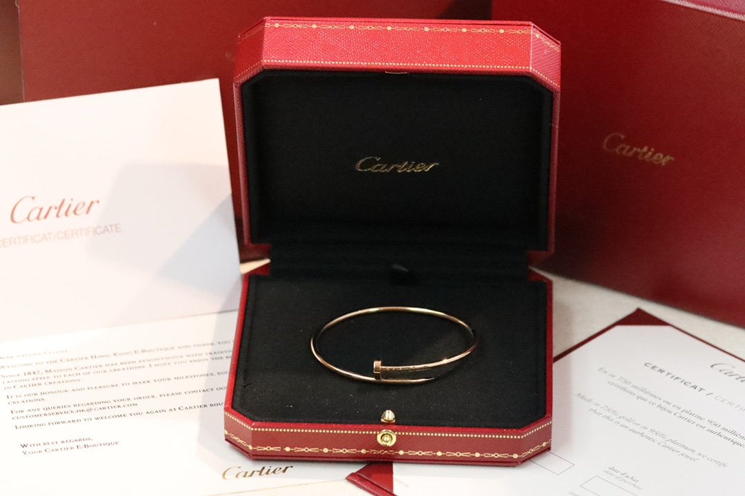 Cartier Cartier 玫瑰金 细版无钻钉子手镯