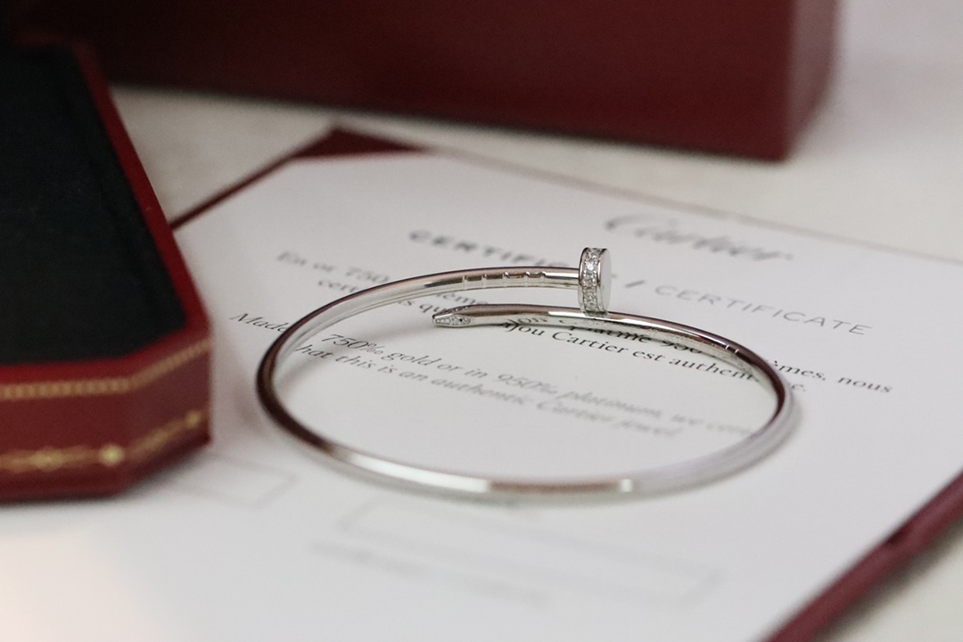 Cartier Cartier 银色头尾钻细版钉子手镯