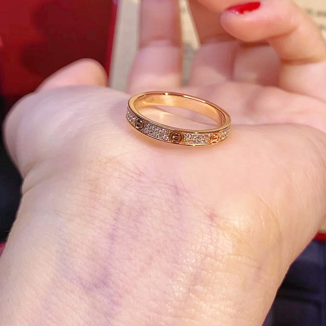 Cartier Cartier 玫瑰金 窄版满天星两排钻戒指