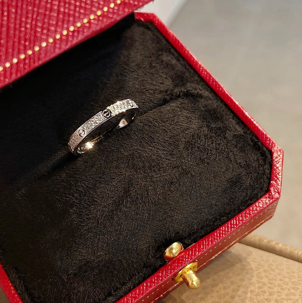 Cartier Cartier 玫瑰金 窄版满天星两排钻戒指