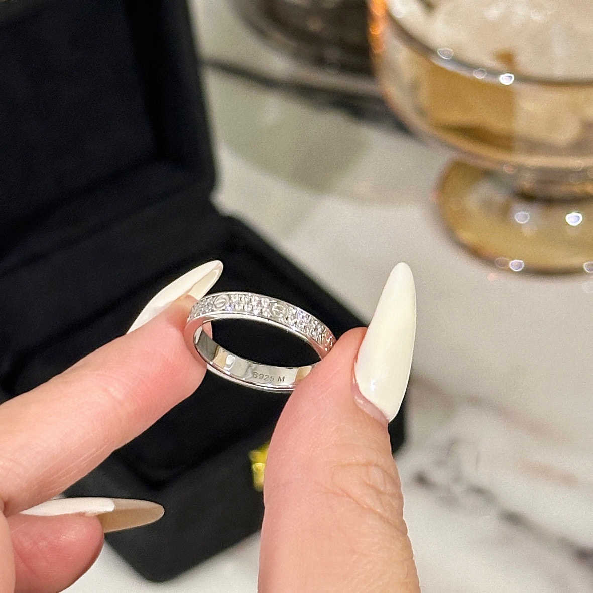Cartier Cartier 银色 窄版满天星两排钻戒指