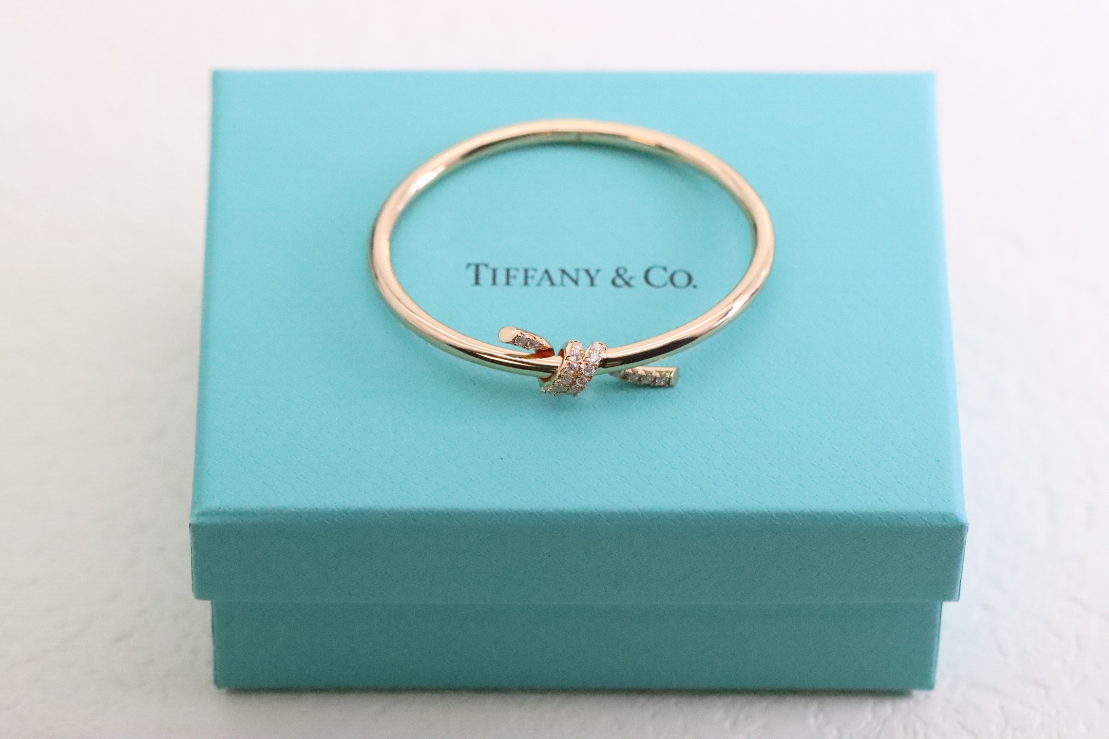 Tiffany & Co. Tiffany&Co. T Knot系列 玫瑰金满钻绳结手镯