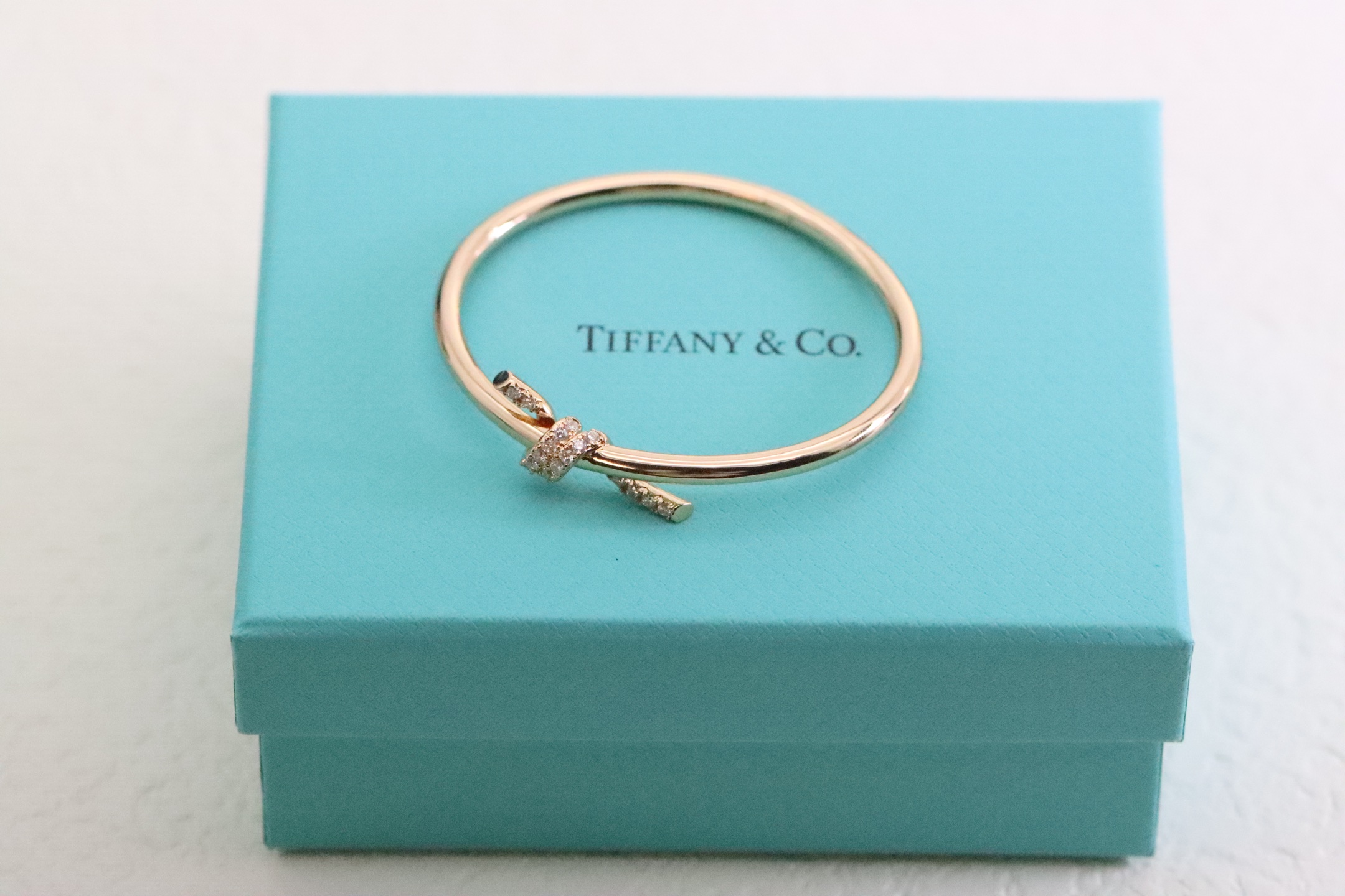 Tiffany & Co. Tiffany&Co. T Knot系列 玫瑰金满钻绳结手镯