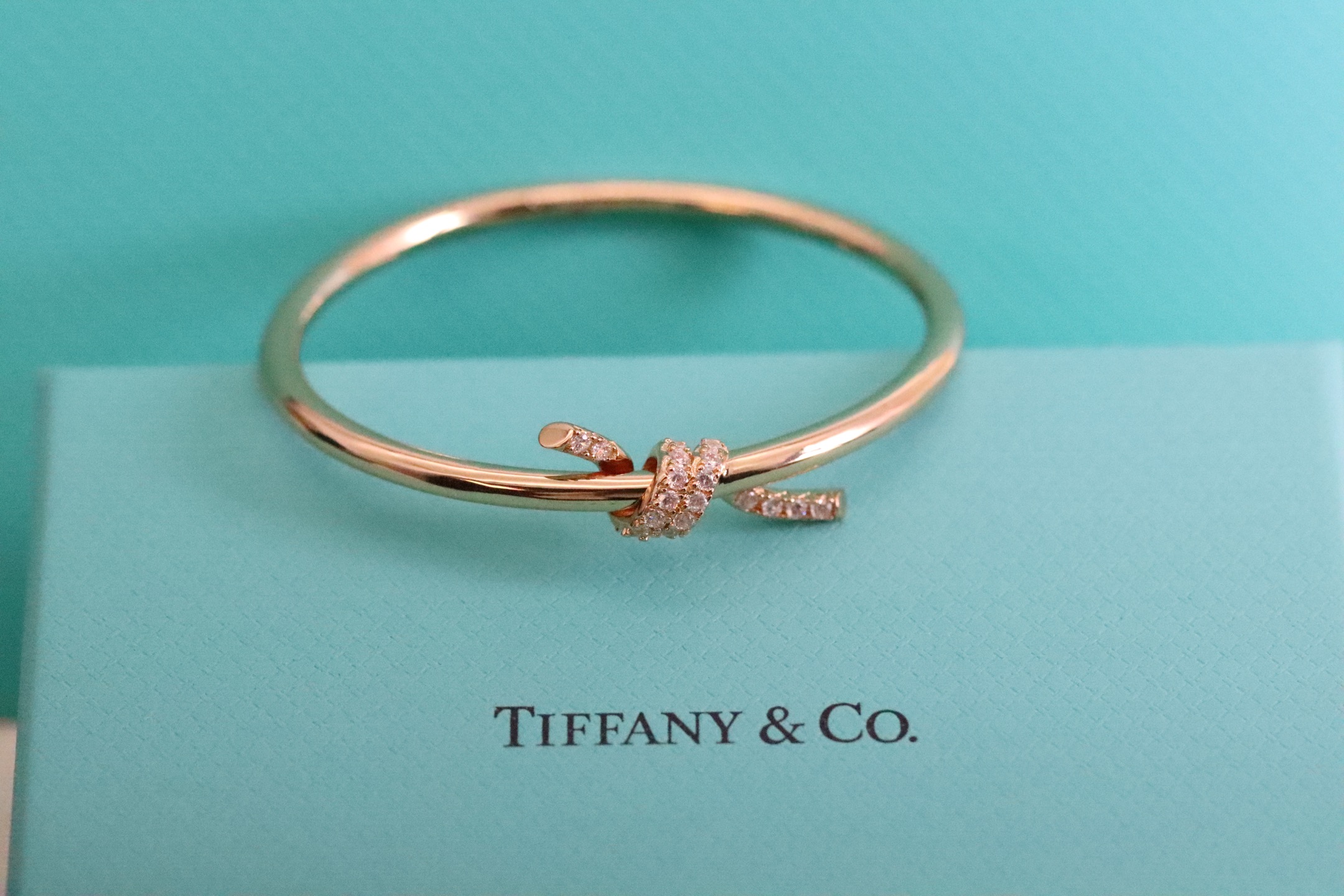 Tiffany & Co. Tiffany&Co. T Knot系列 玫瑰金满钻绳结手镯