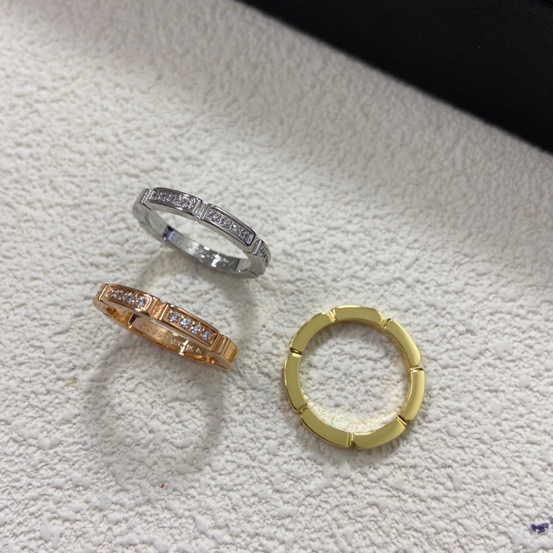 Cartier Cartier 新款镶钻签名情侣戒指 三色可选
