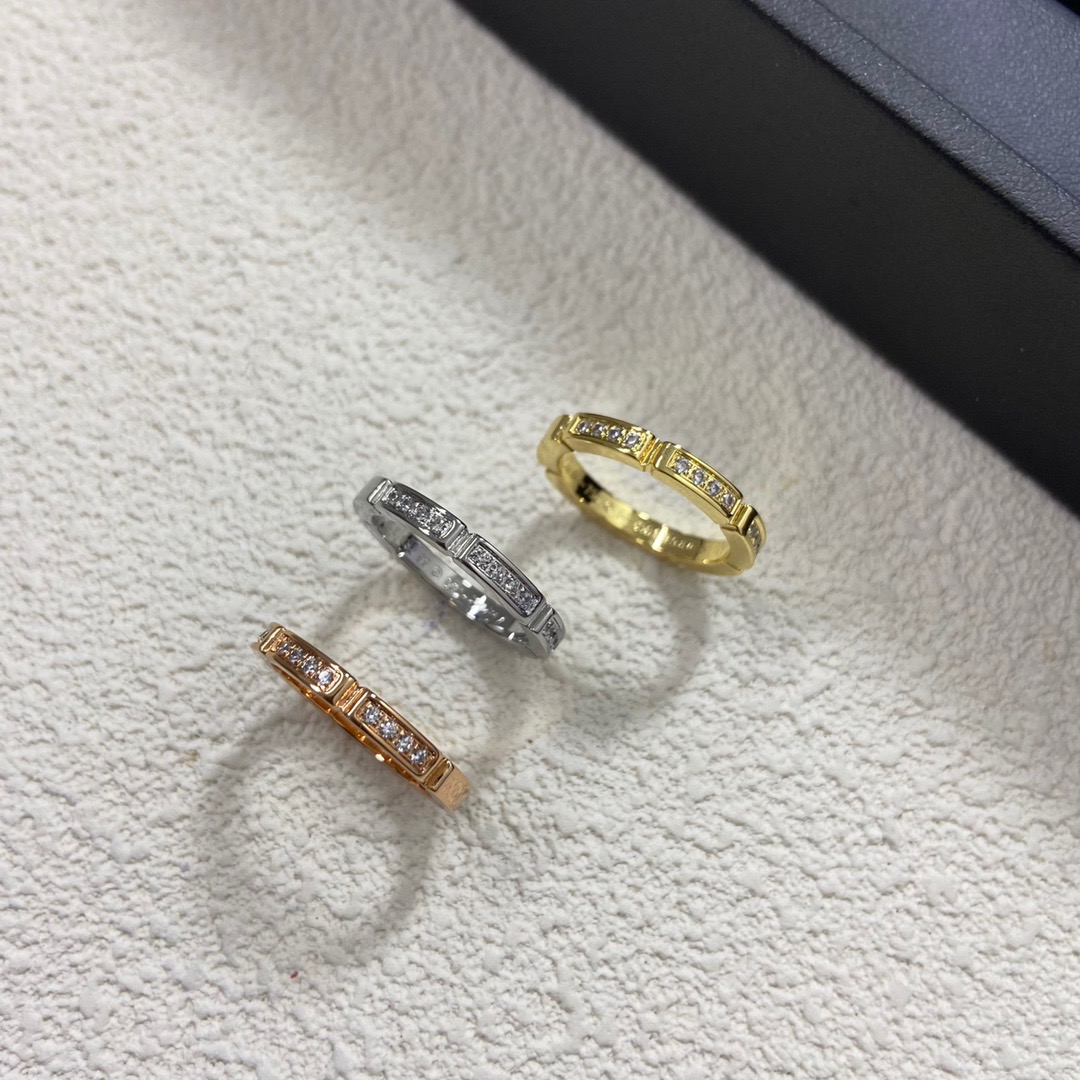 Cartier Cartier 新款镶钻签名情侣戒指 三色可选