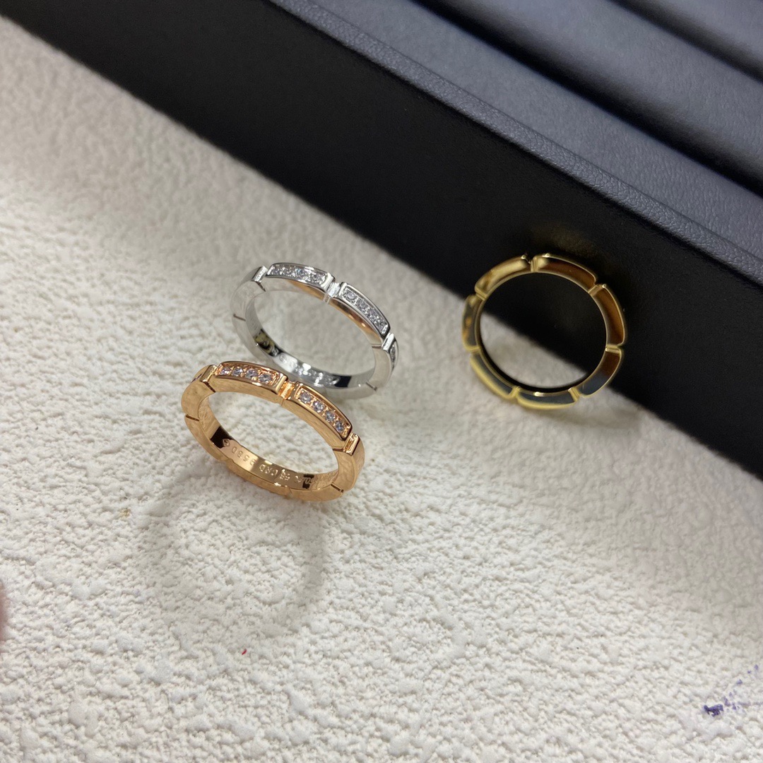 Cartier Cartier 新款镶钻签名情侣戒指 三色可选