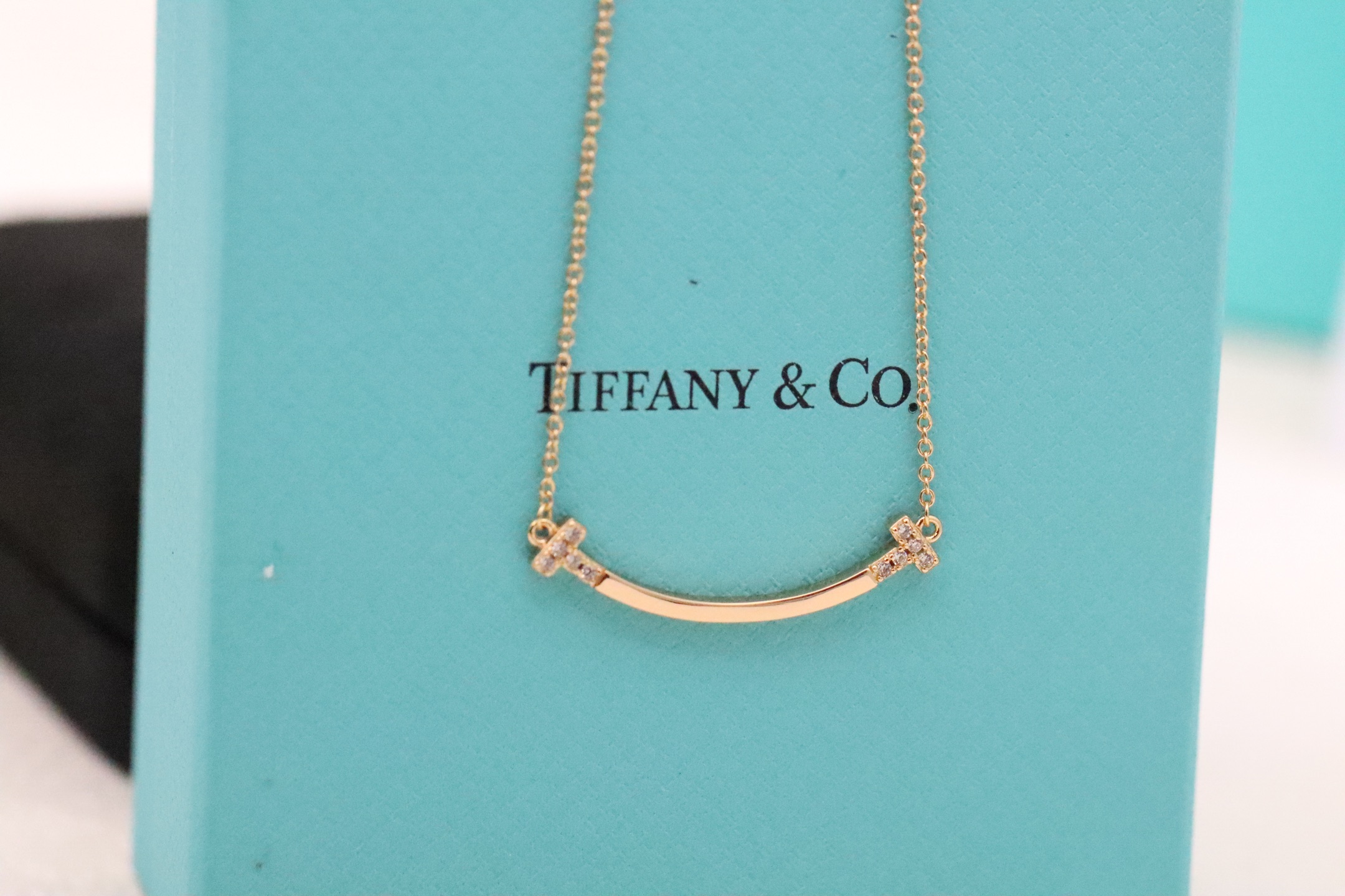 Tiffany & Co. Tiffany &Co. 玫瑰金两边钻锁骨项链
