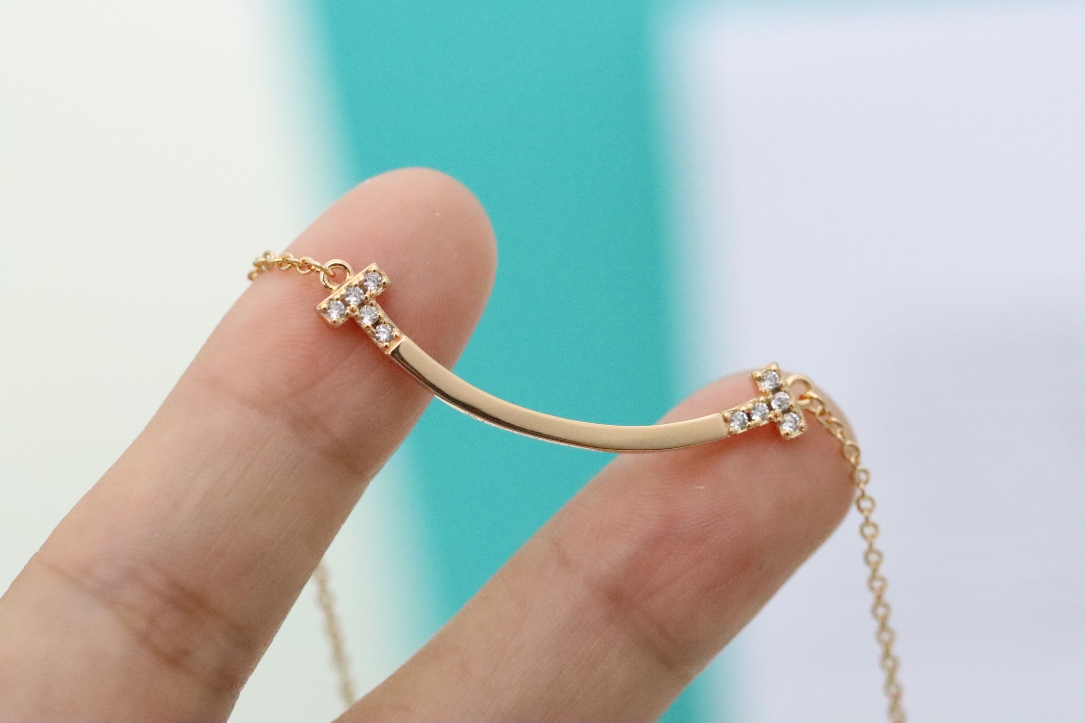 Tiffany & Co. Tiffany &Co. 玫瑰金两边钻锁骨项链