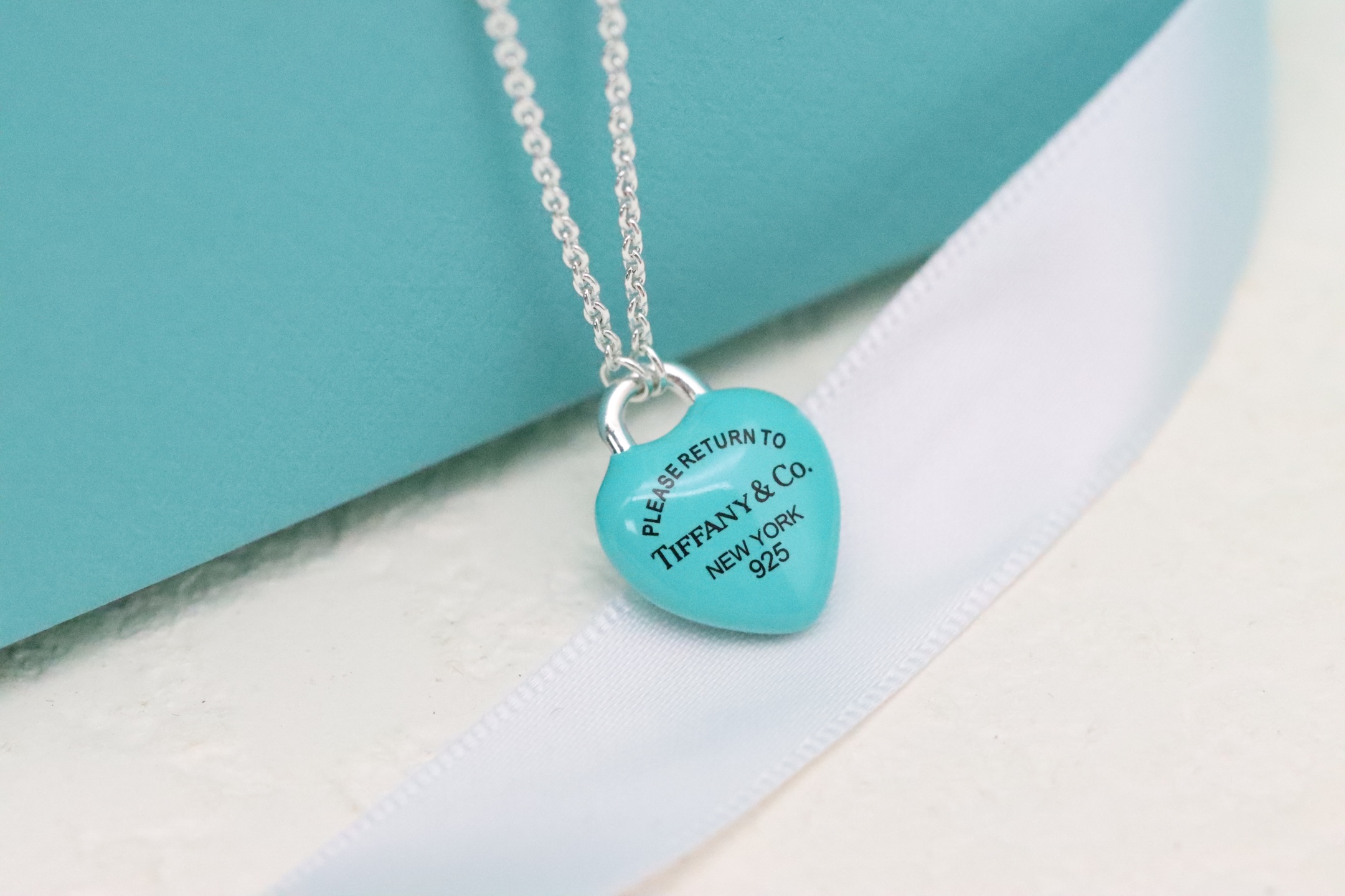 Tiffany & Co. Tiffany&Co.蓝胖子珐琅爱心糖豆 锁骨项链
