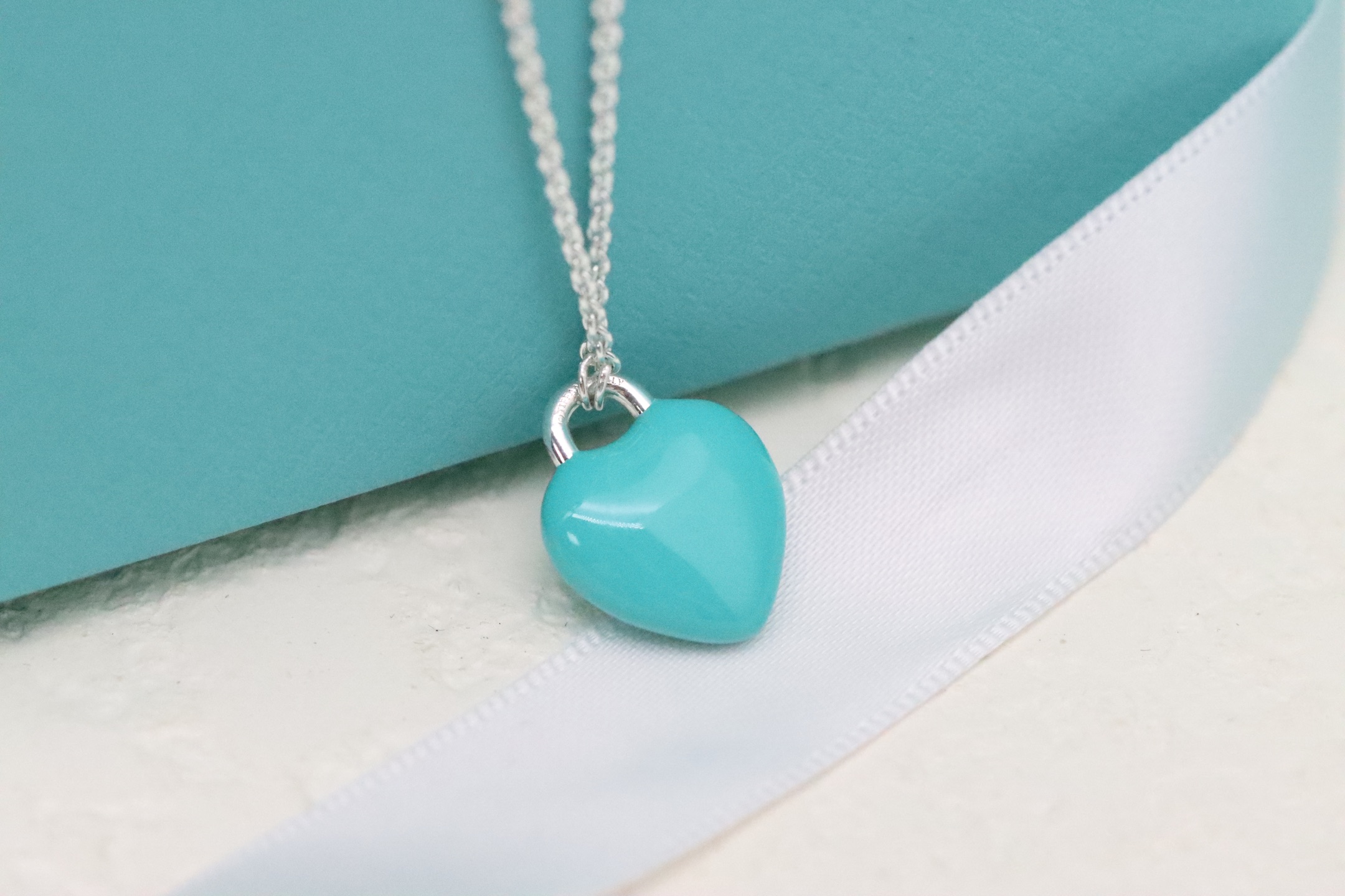 Tiffany & Co. Tiffany&Co.蓝胖子珐琅爱心糖豆 锁骨项链
