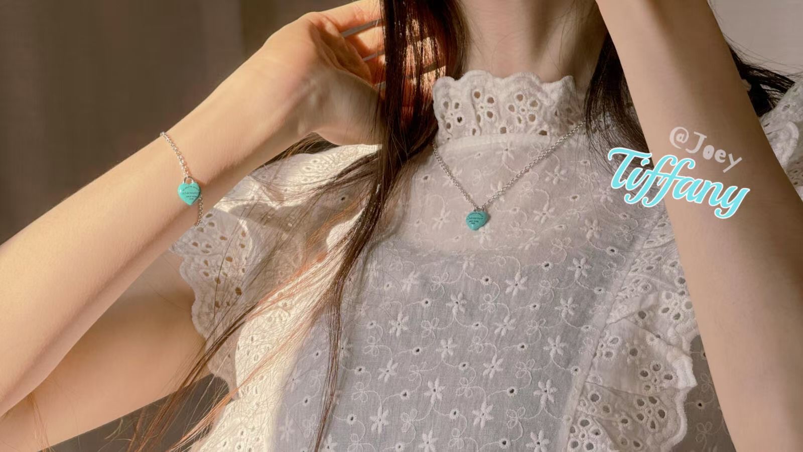 Tiffany & Co. Tiffany&Co.蓝胖子珐琅爱心糖豆 锁骨项链