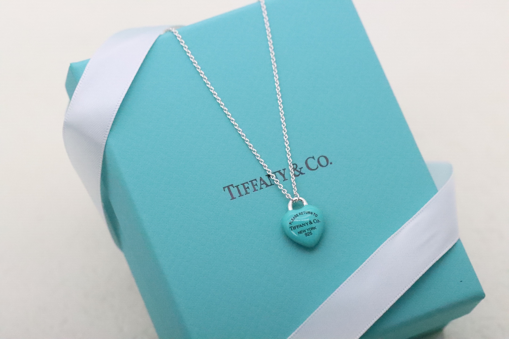 Tiffany & Co. Tiffany&Co.蓝胖子珐琅爱心糖豆 锁骨项链