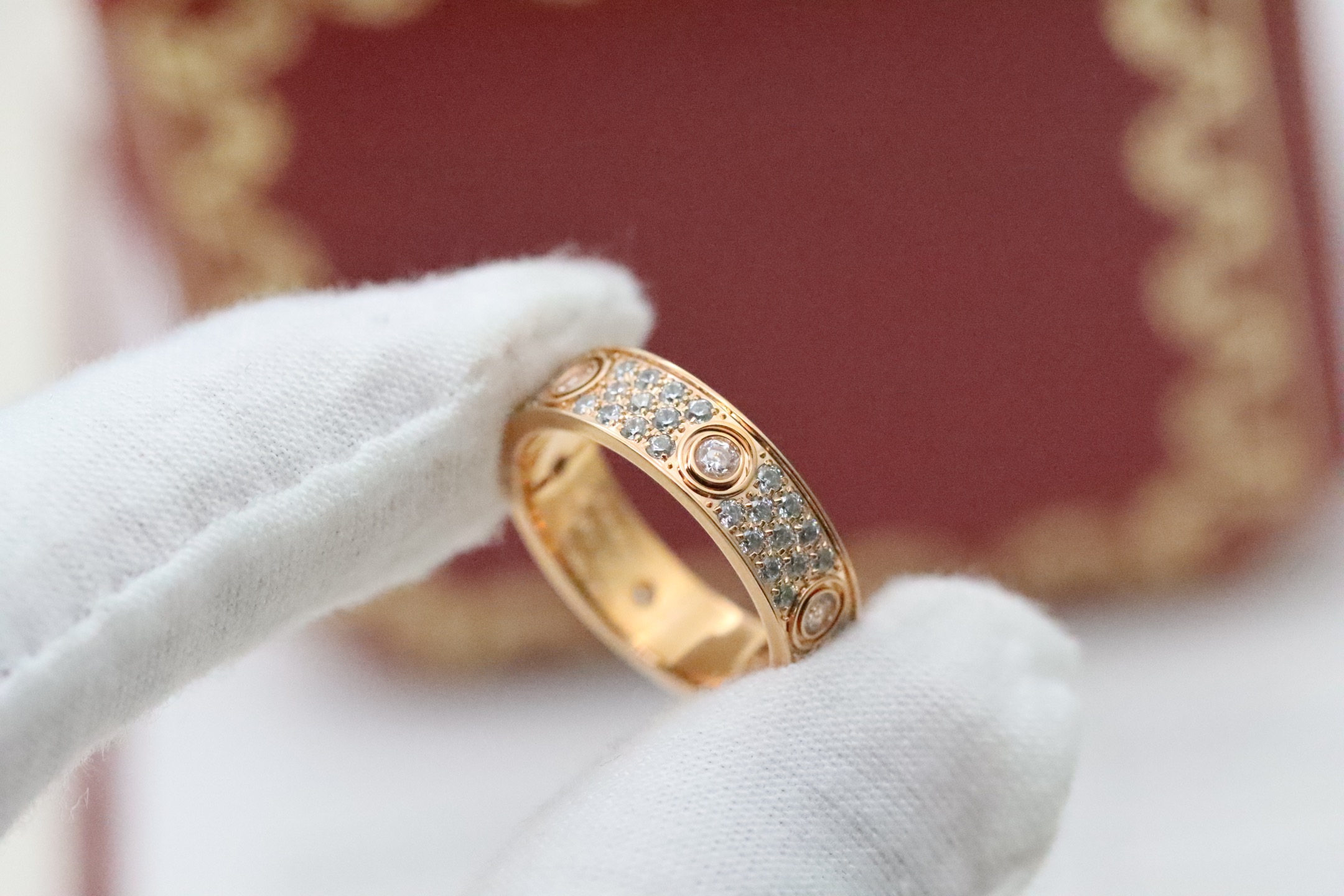 Cartier Cartier 三色 六主石满钻满天星情侣戒指