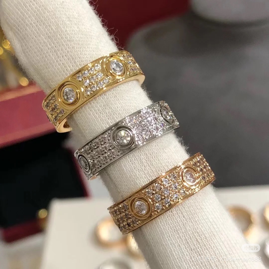 Cartier Cartier 三色 六主石满钻满天星情侣戒指