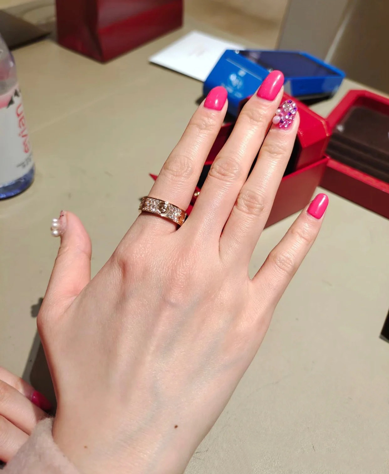 Cartier Cartier 三色 六主石满钻满天星情侣戒指