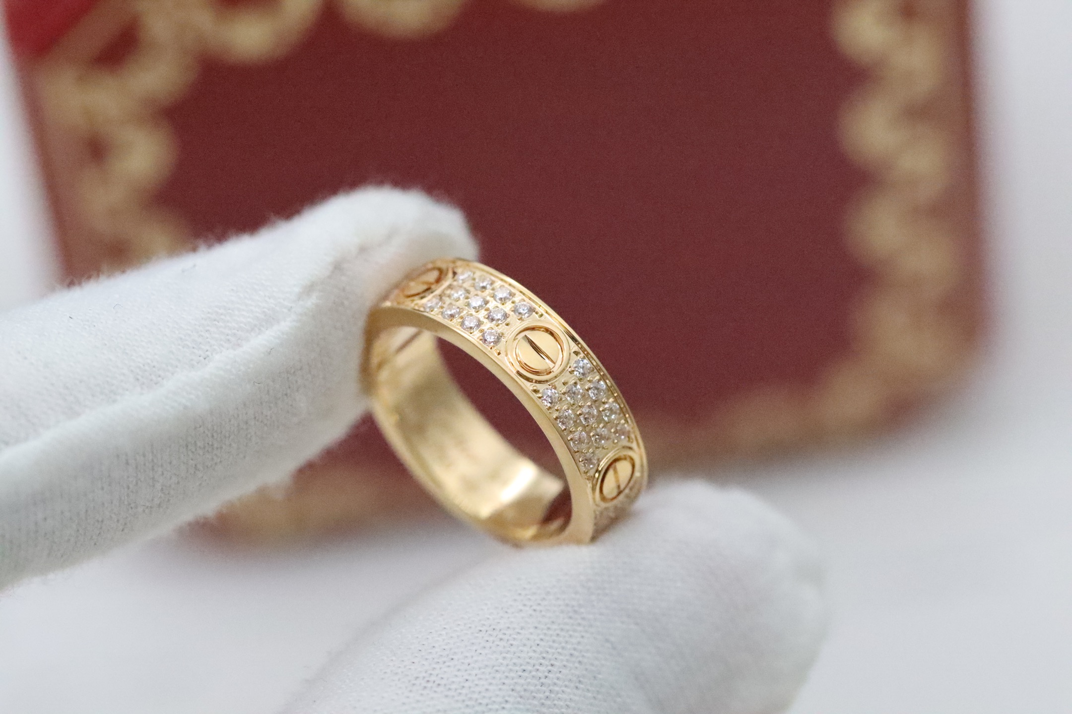 Cartier Cartier 玫瑰金 宽版满天星三排钻戒指