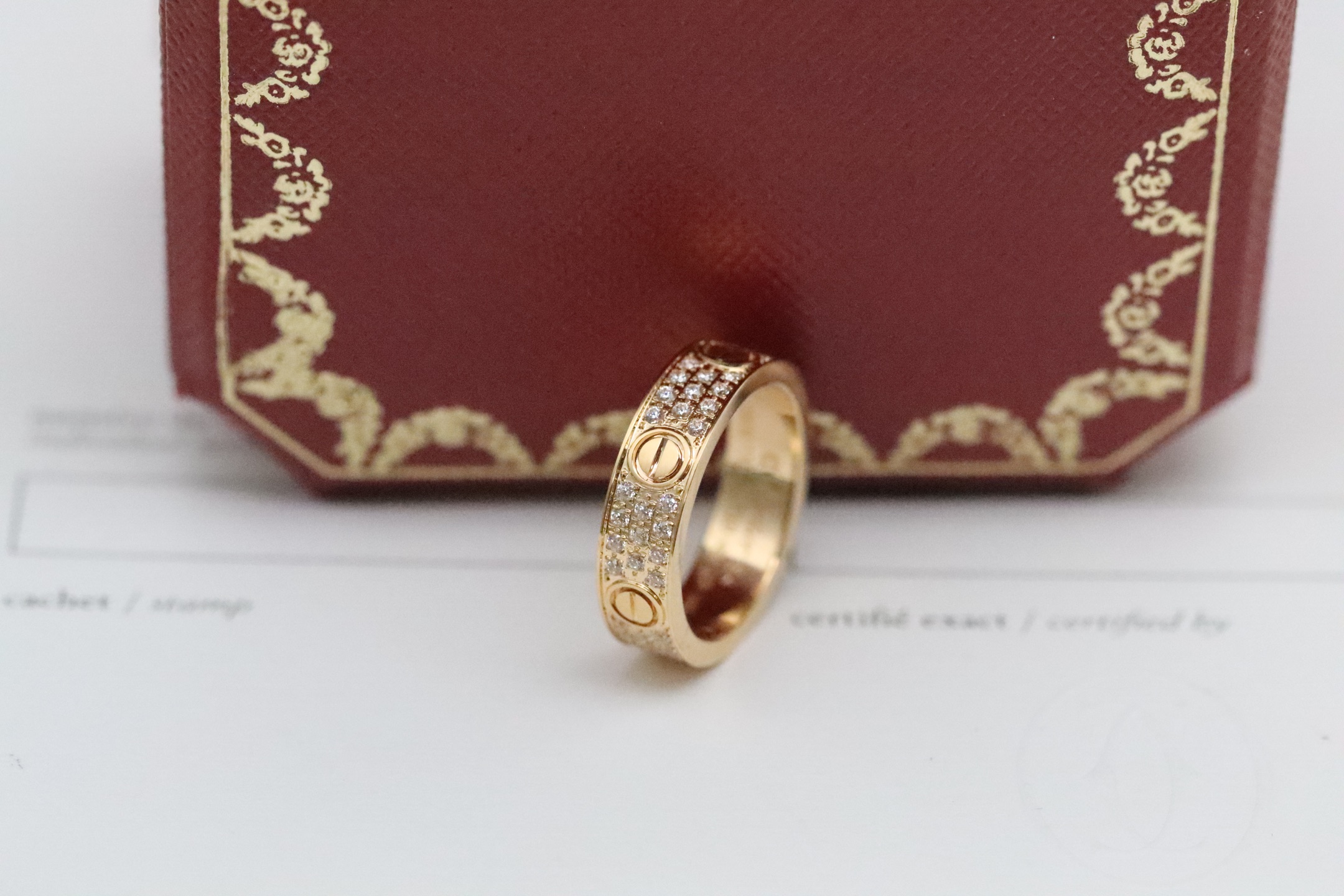 Cartier Cartier 玫瑰金 宽版满天星三排钻戒指