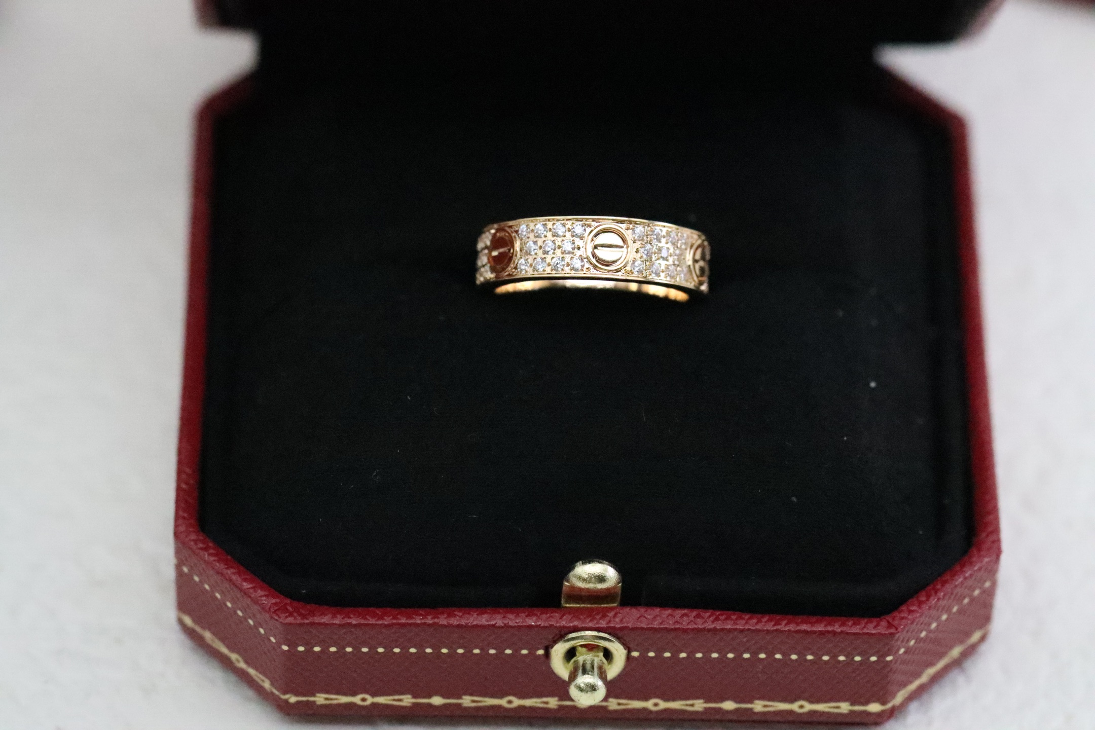 Cartier Cartier 玫瑰金 宽版满天星三排钻戒指
