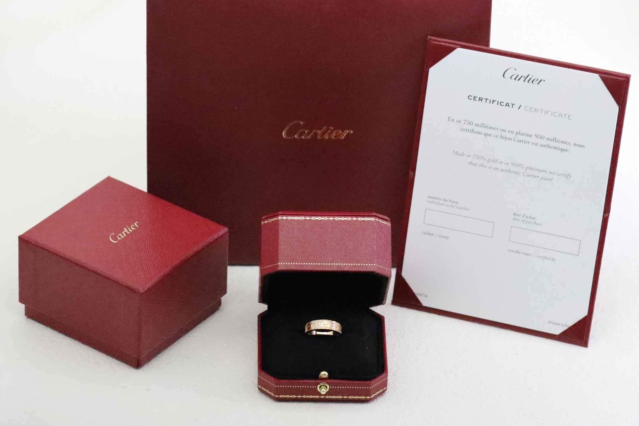 Cartier Cartier 玫瑰金 宽版满天星三排钻戒指