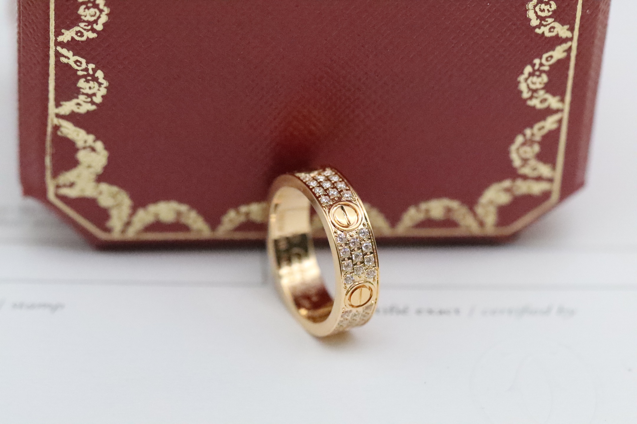 Cartier Cartier 玫瑰金 宽版满天星三排钻戒指