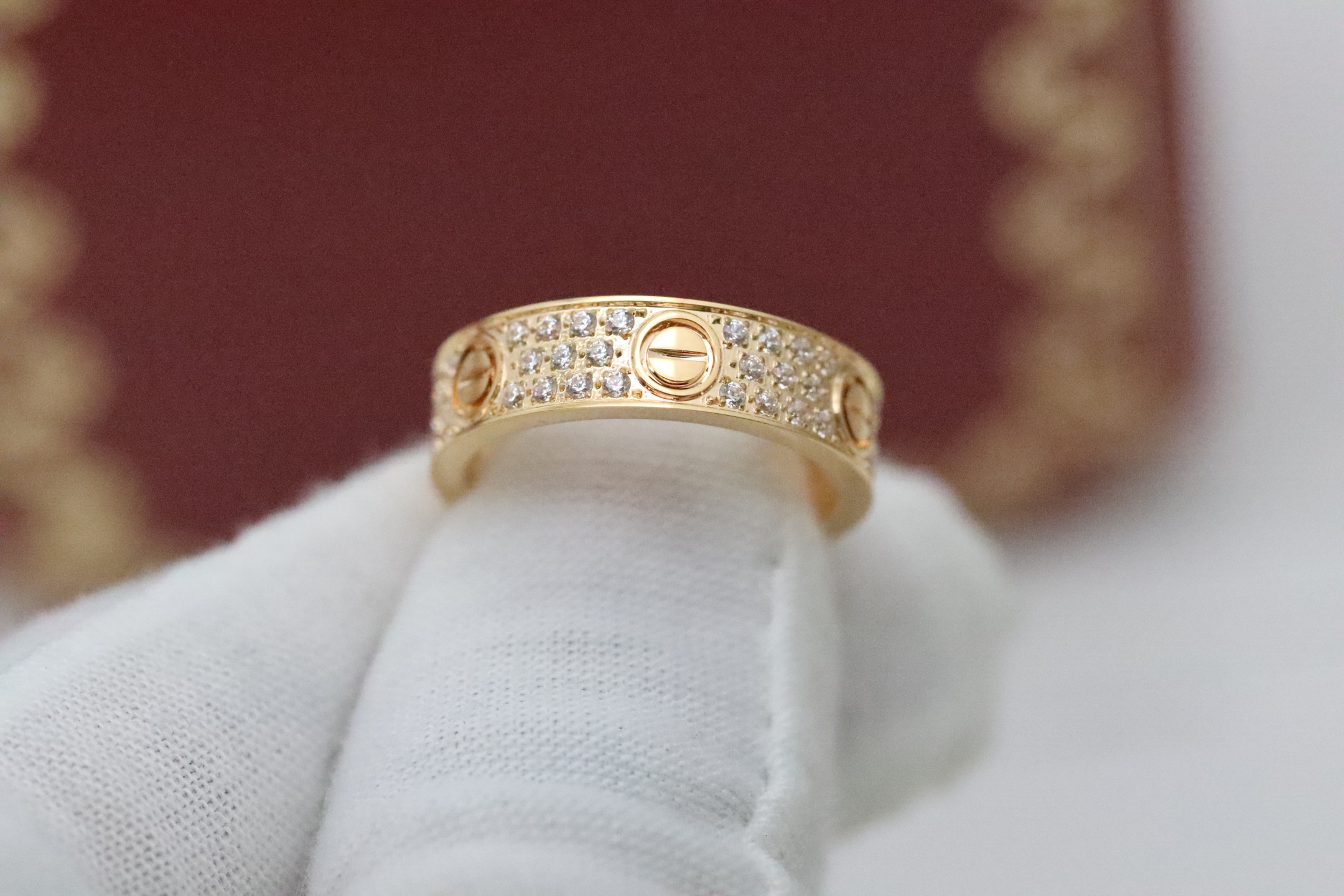 Cartier Cartier 玫瑰金 宽版满天星三排钻戒指