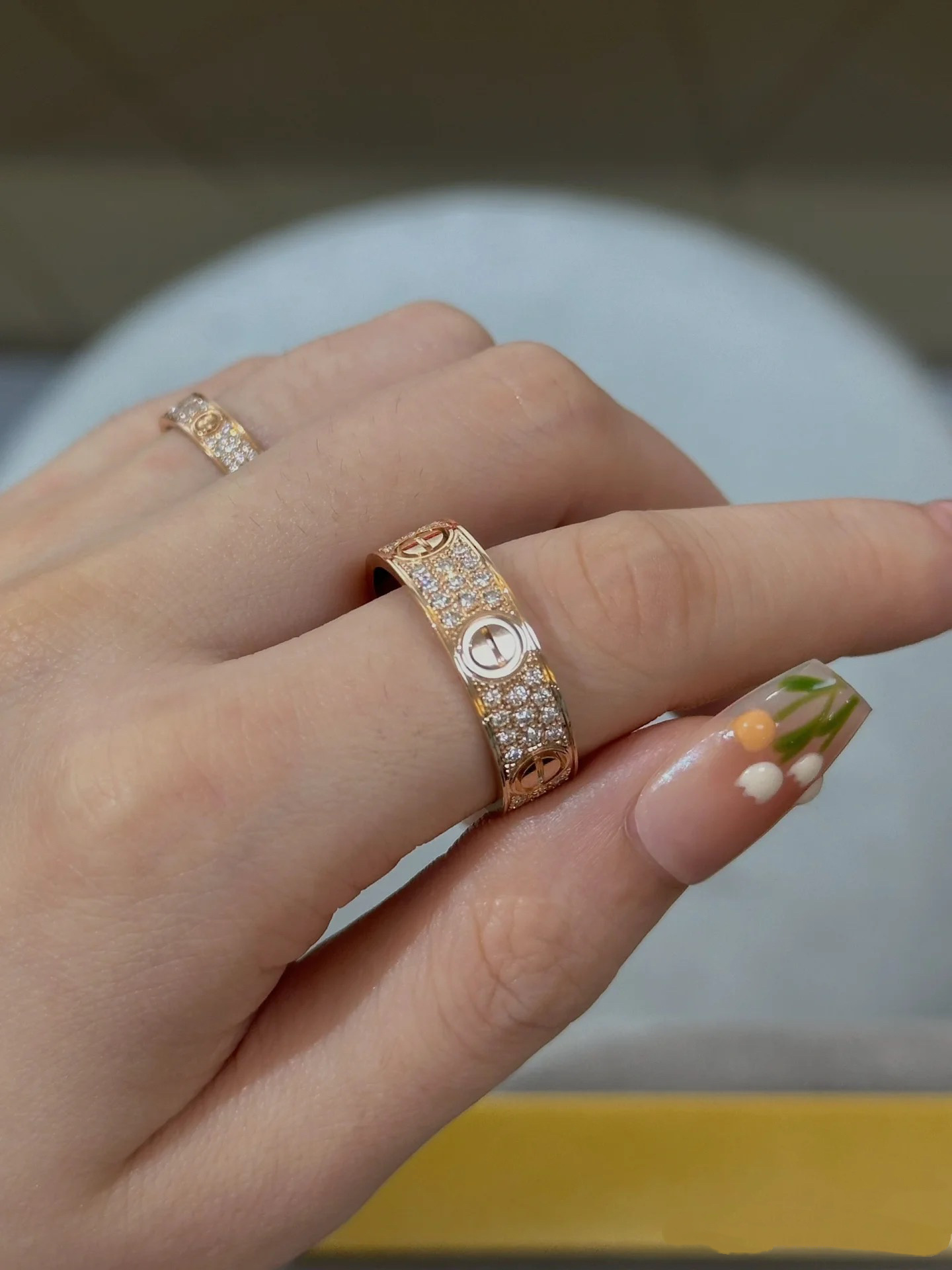 Cartier Cartier 玫瑰金 宽版满天星三排钻戒指