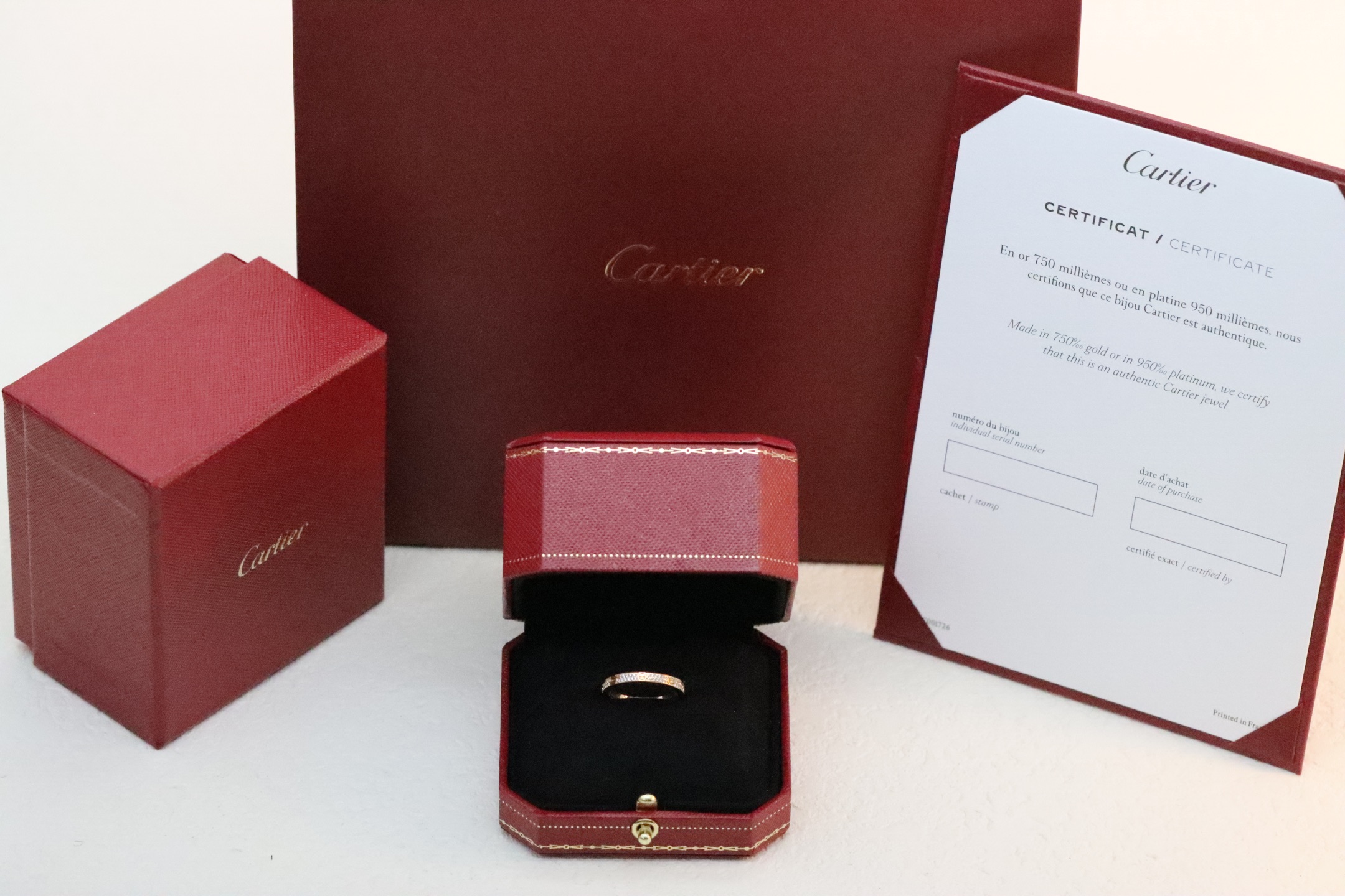 Cartier Cartier 玫瑰金 超窄版满天星双排钻戒指