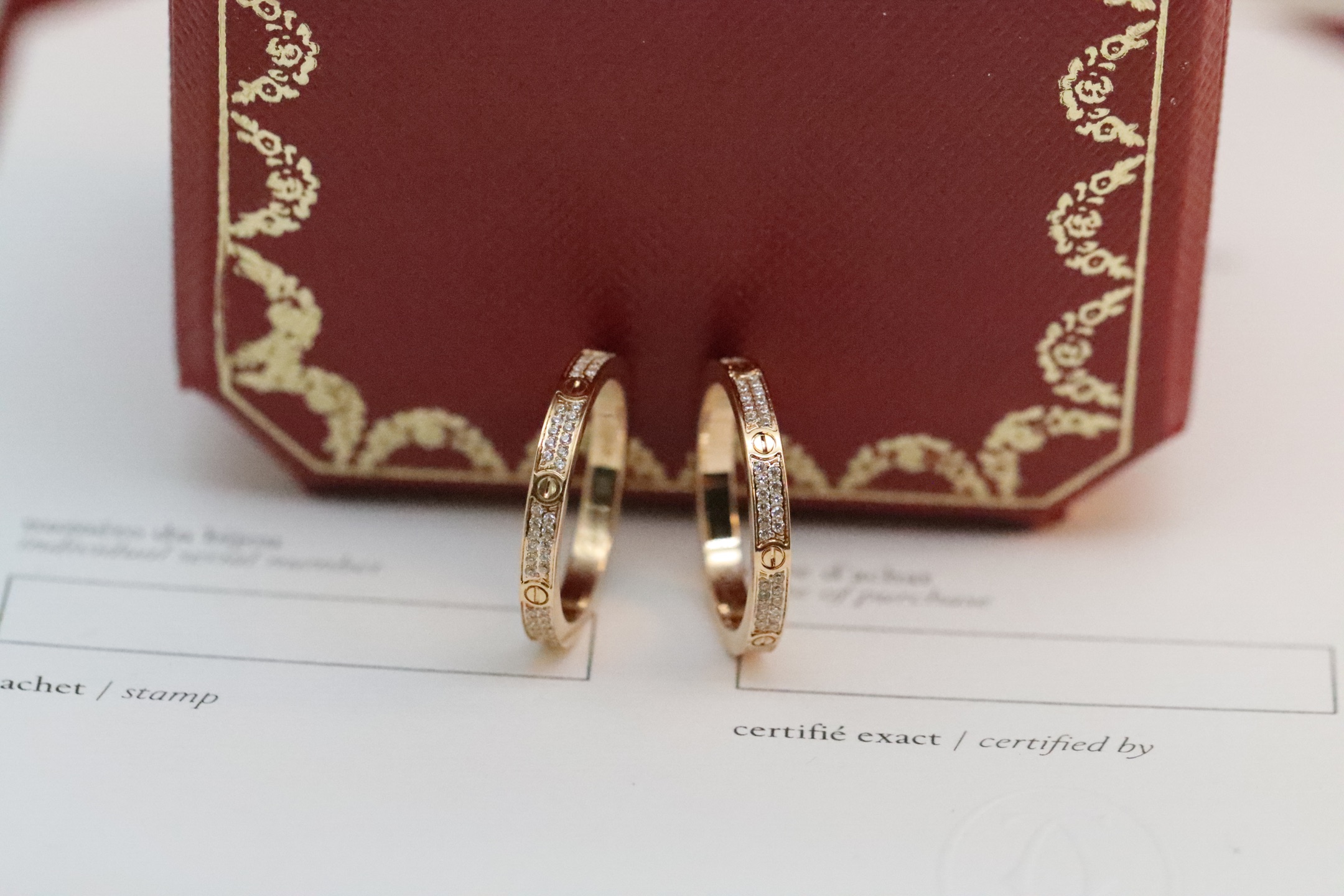 Cartier Cartier 玫瑰金 超窄版满天星双排钻戒指