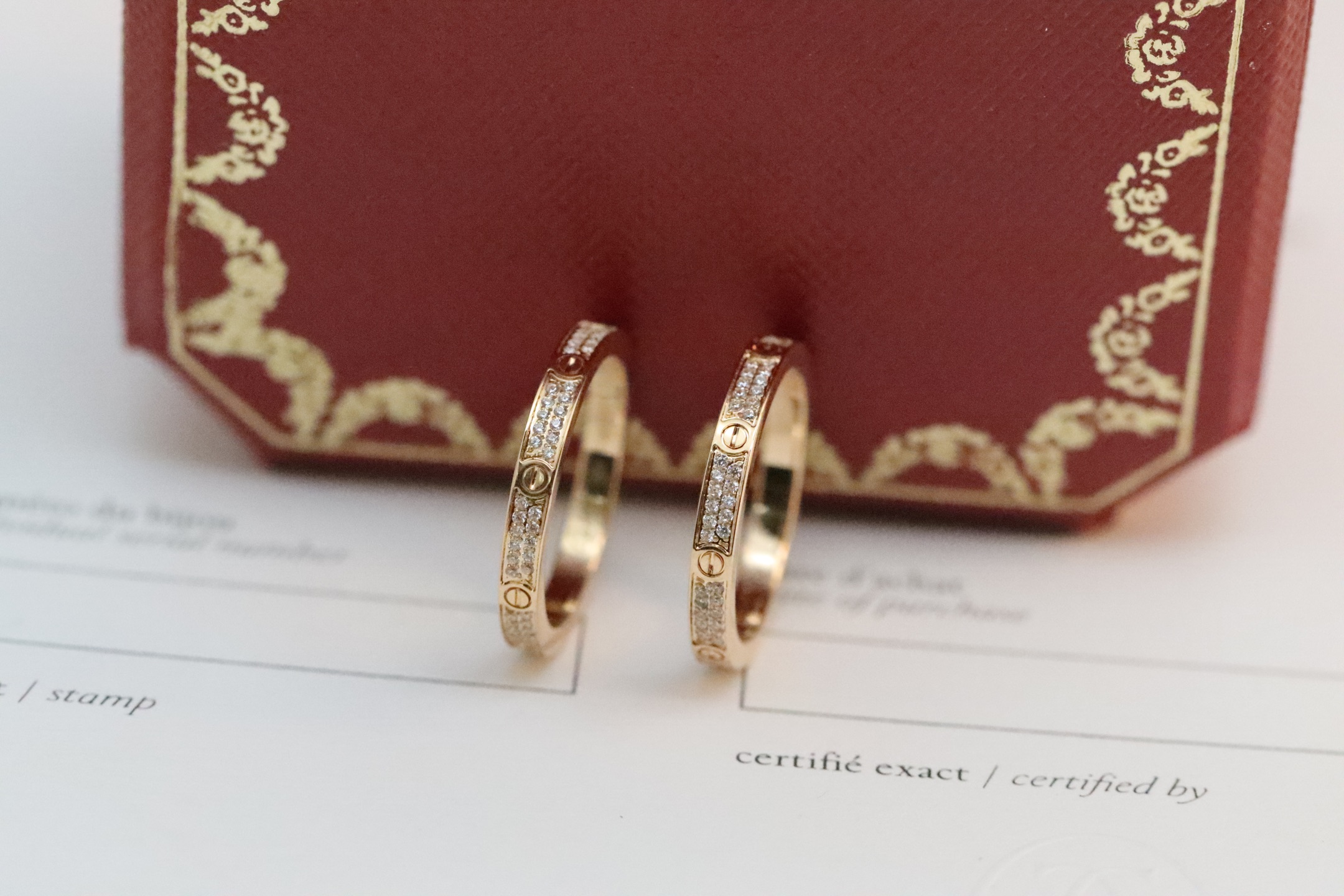 Cartier Cartier 玫瑰金 超窄版满天星双排钻戒指