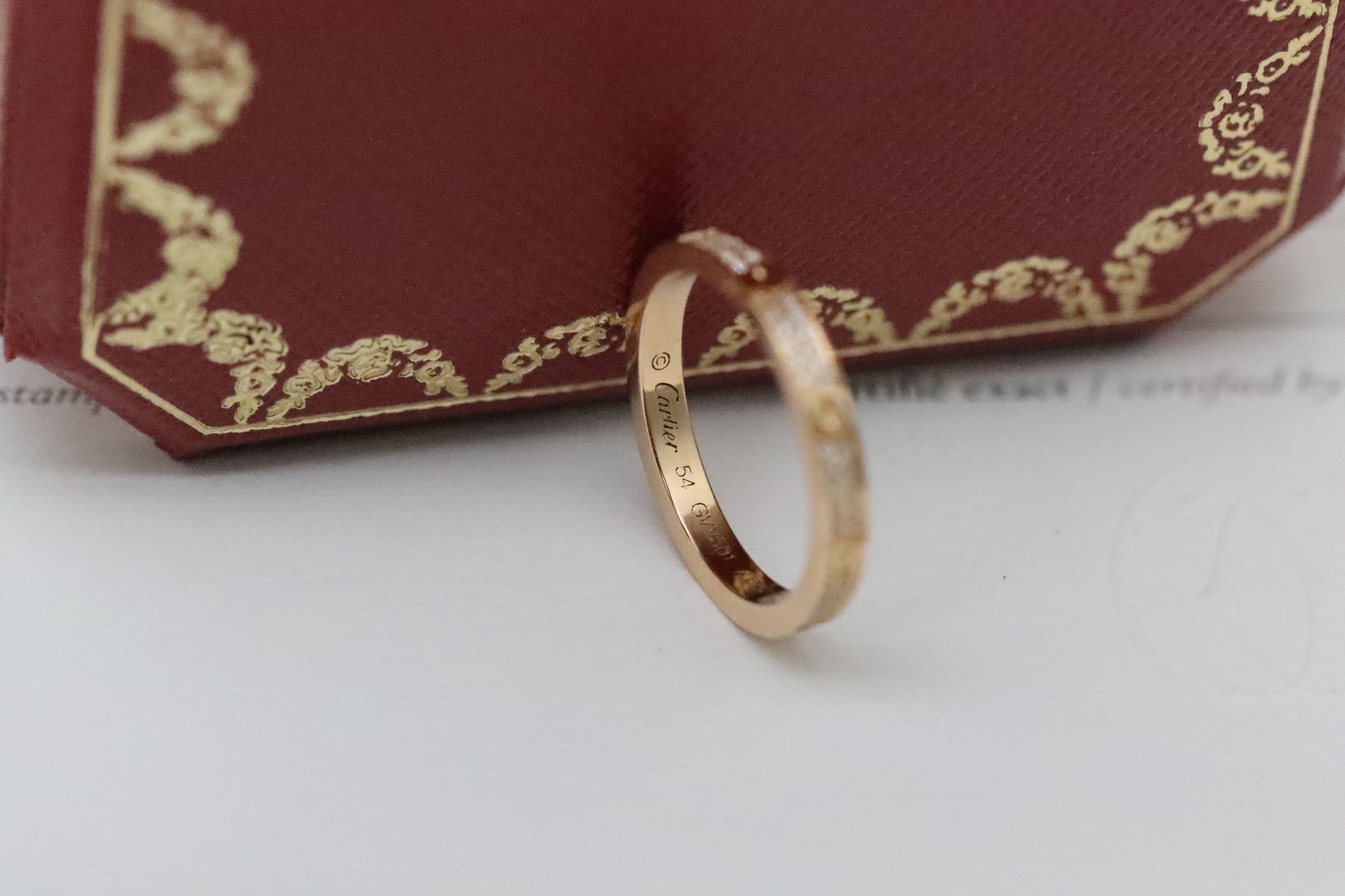 Cartier Cartier 玫瑰金 超窄版满天星双排钻戒指