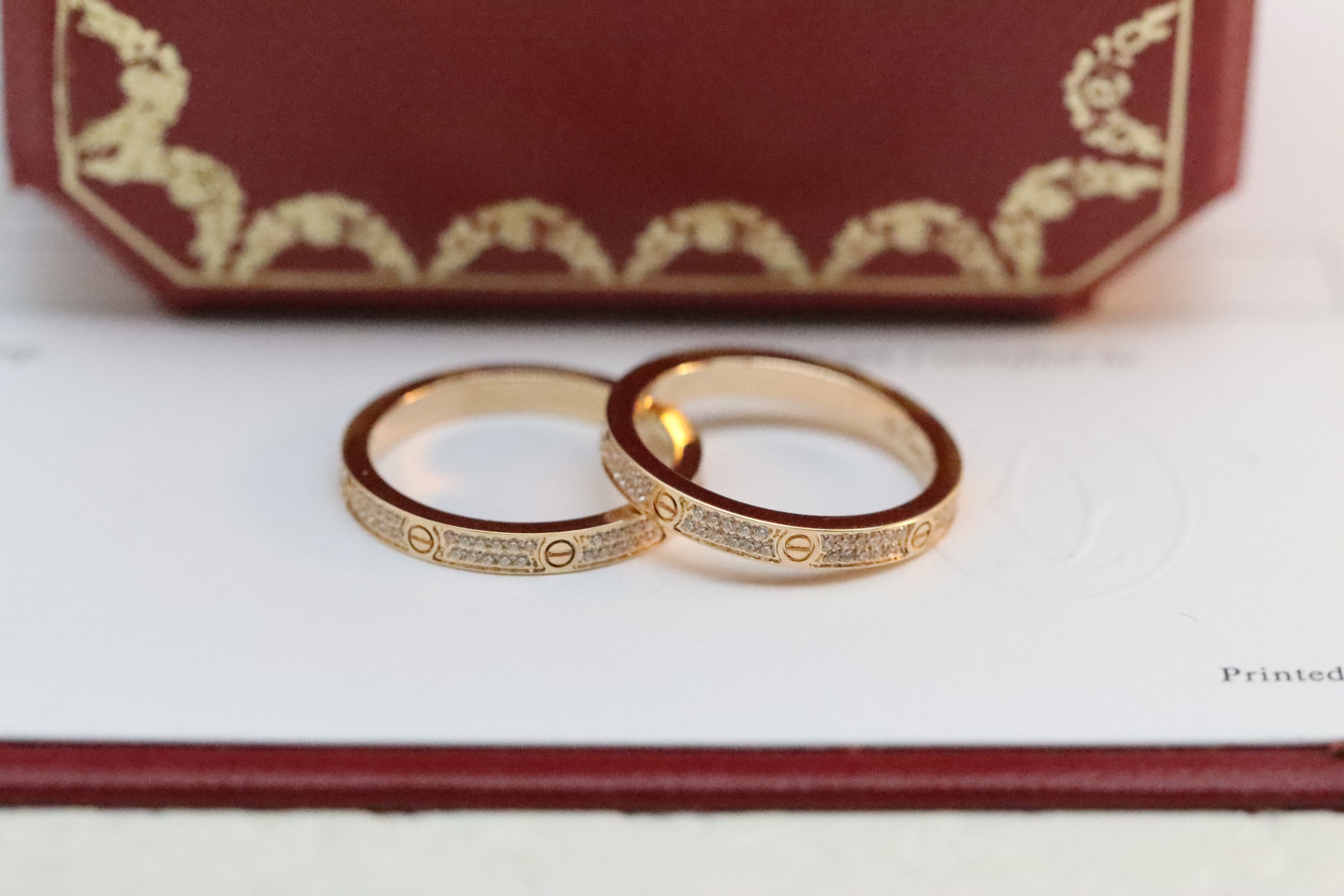 Cartier Cartier 玫瑰金 超窄版满天星双排钻戒指