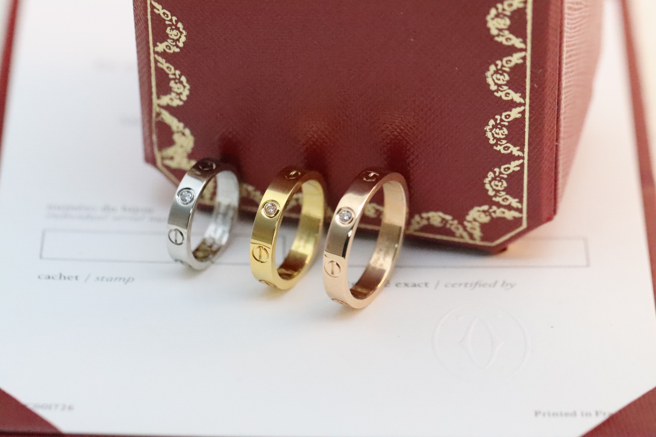 Cartier Cartier 三色 单钻窄版 戒指