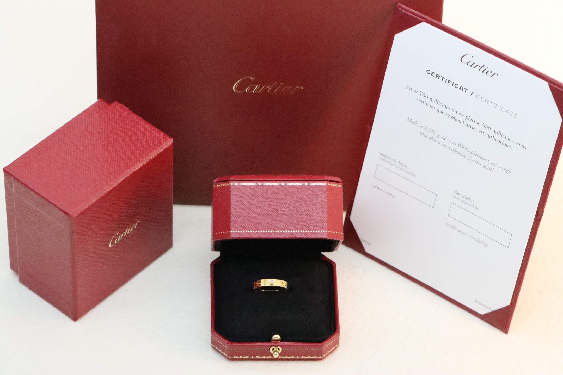 Cartier Cartier 三色 单钻窄版 戒指
