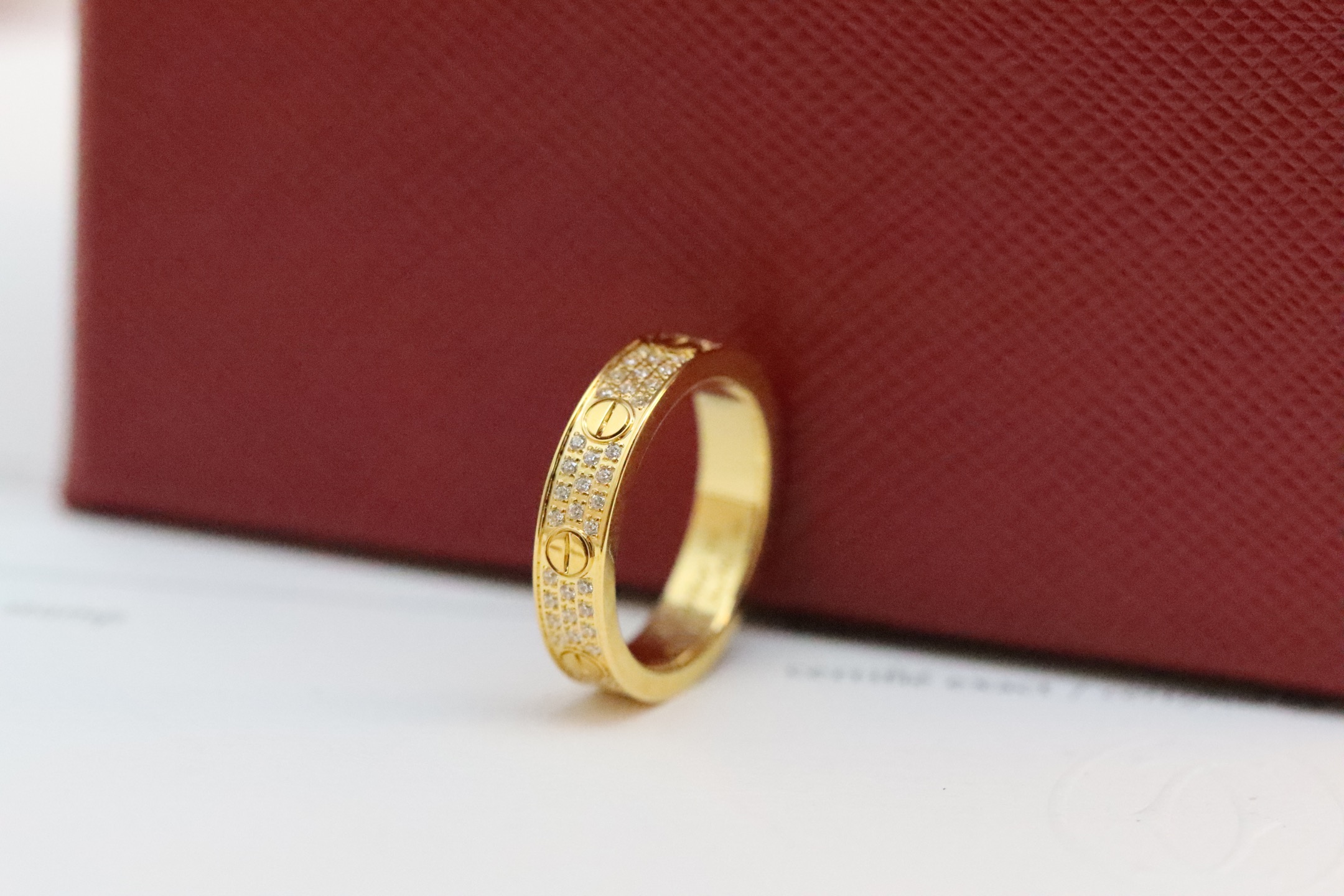 Cartier Cartier 三色 窄版满天星三排钻 戒指