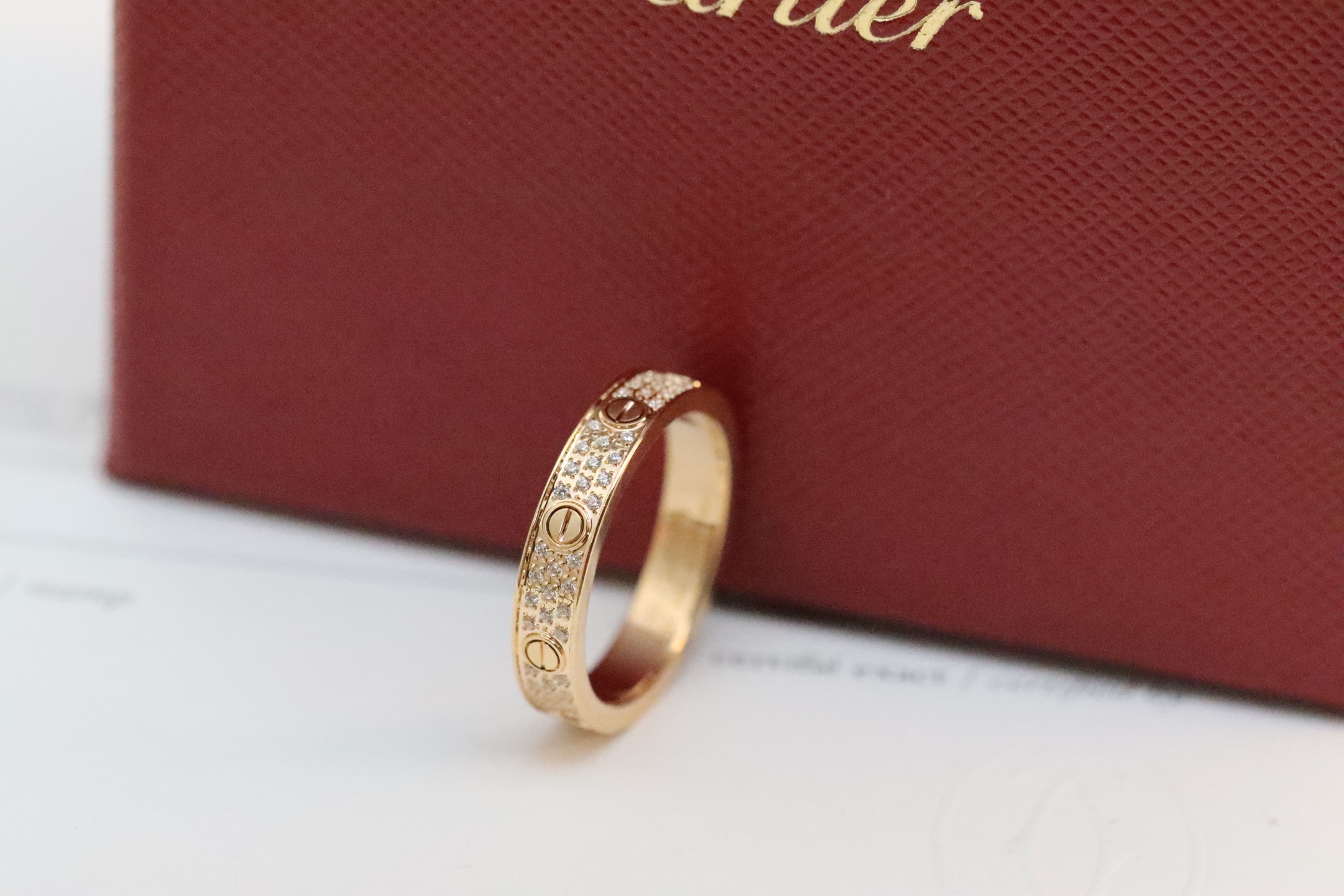 Cartier Cartier 三色 窄版满天星三排钻 戒指