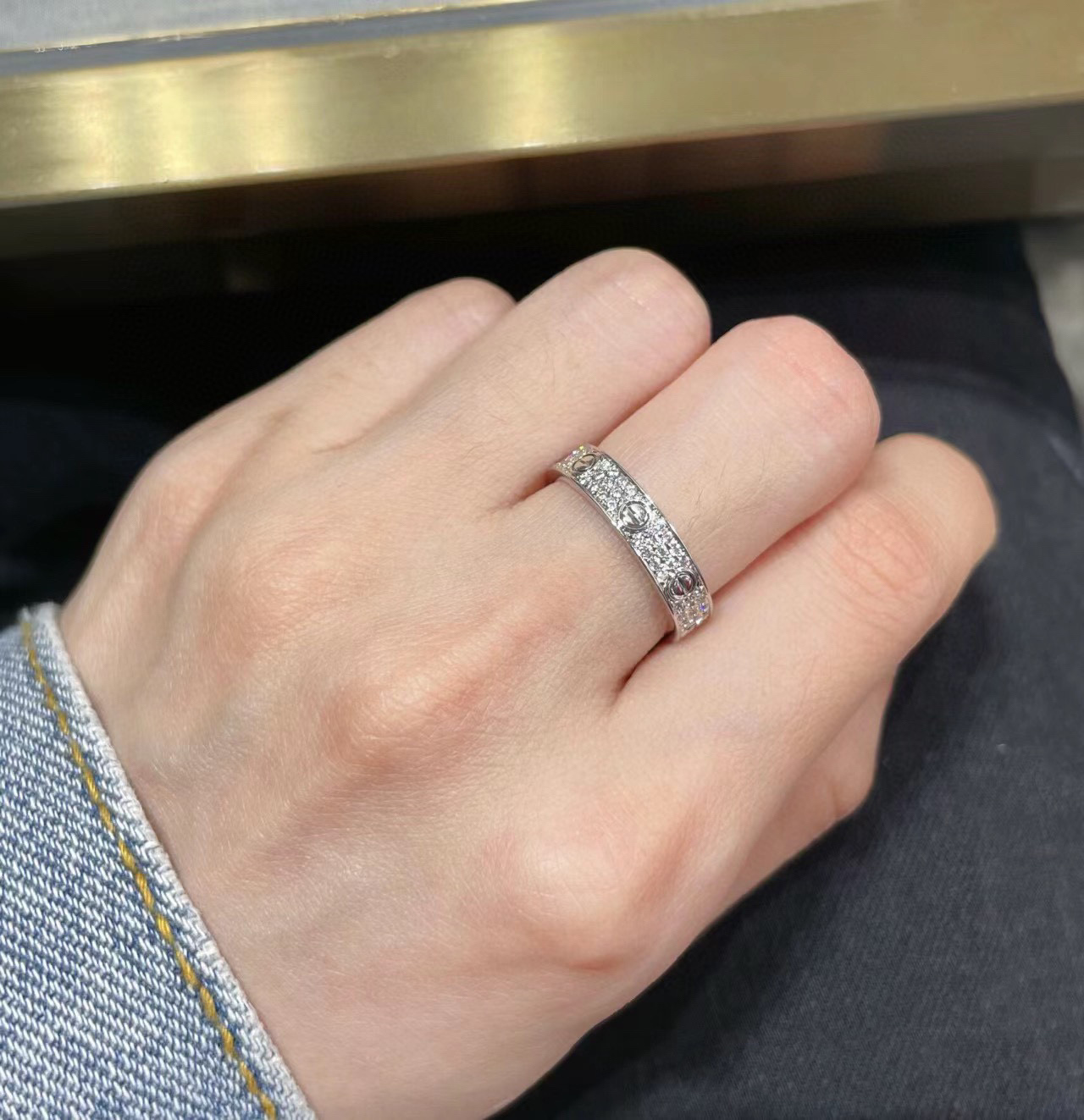 Cartier Cartier 三色 窄版满天星三排钻 戒指
