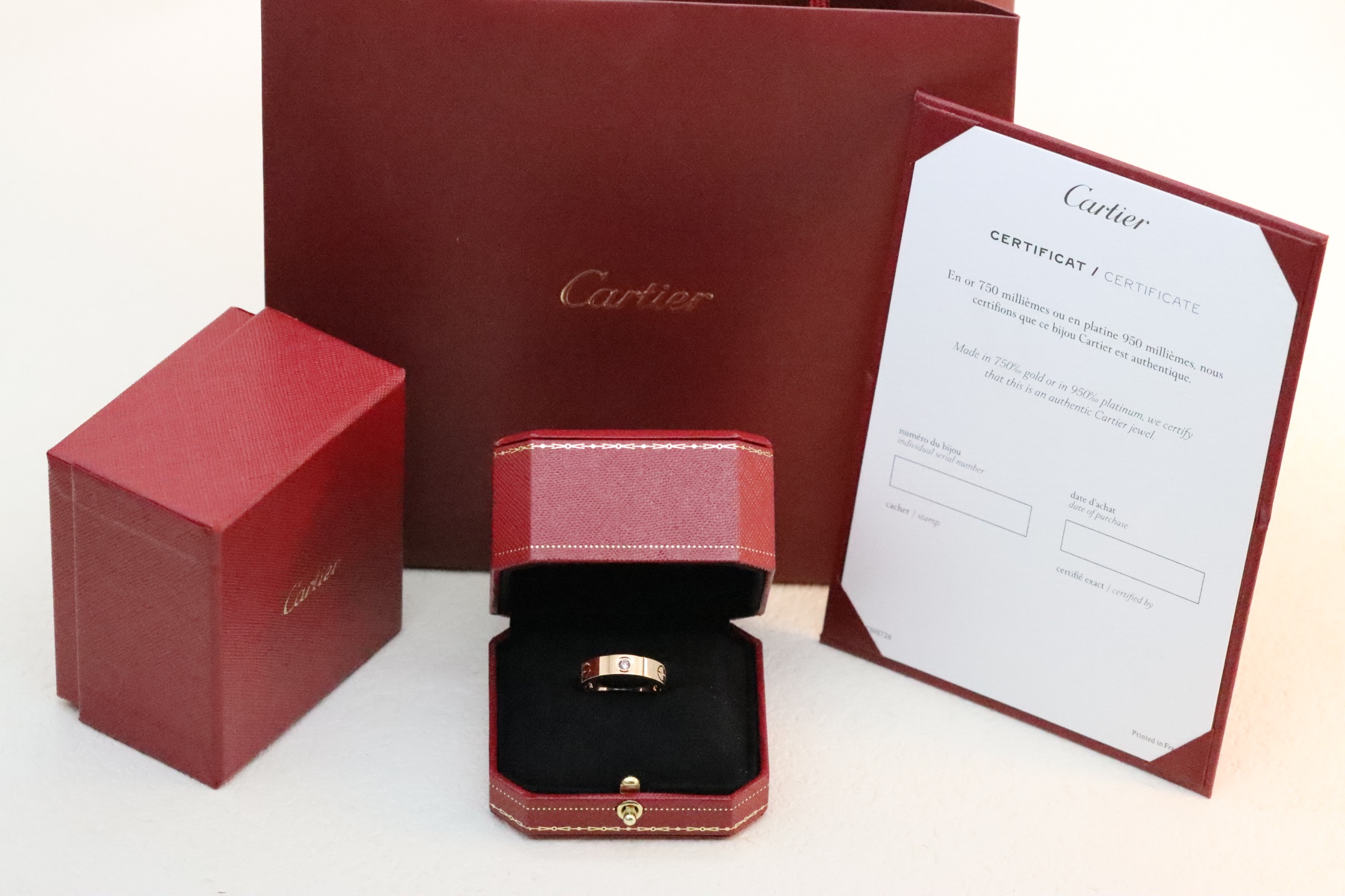 Cartier Cartier 三色 单钻宽版 戒指