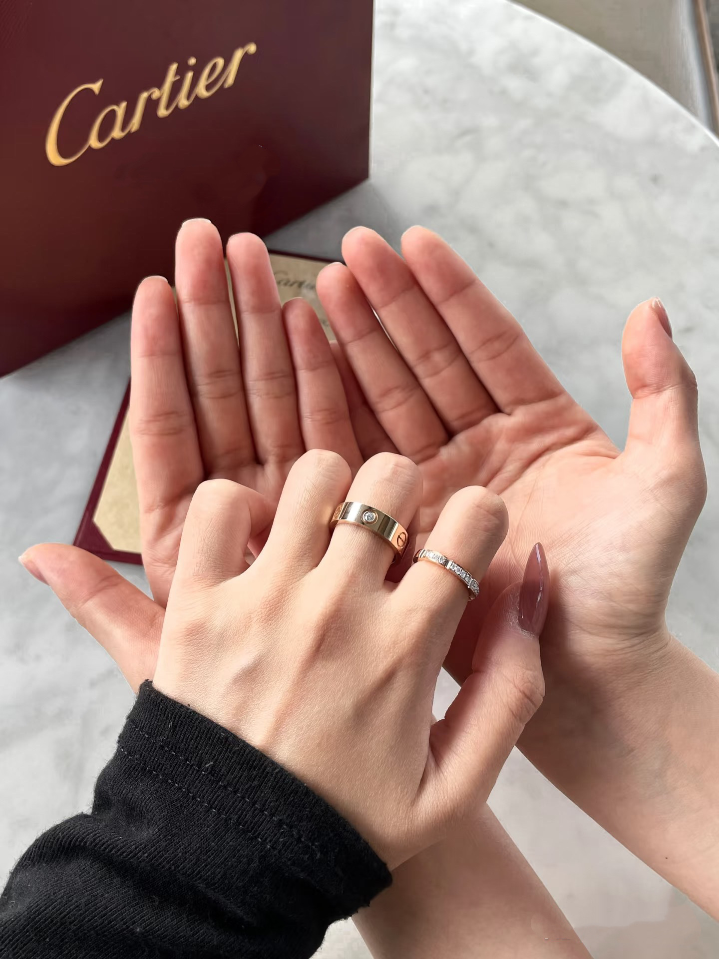 Cartier Cartier 三色 单钻宽版 戒指