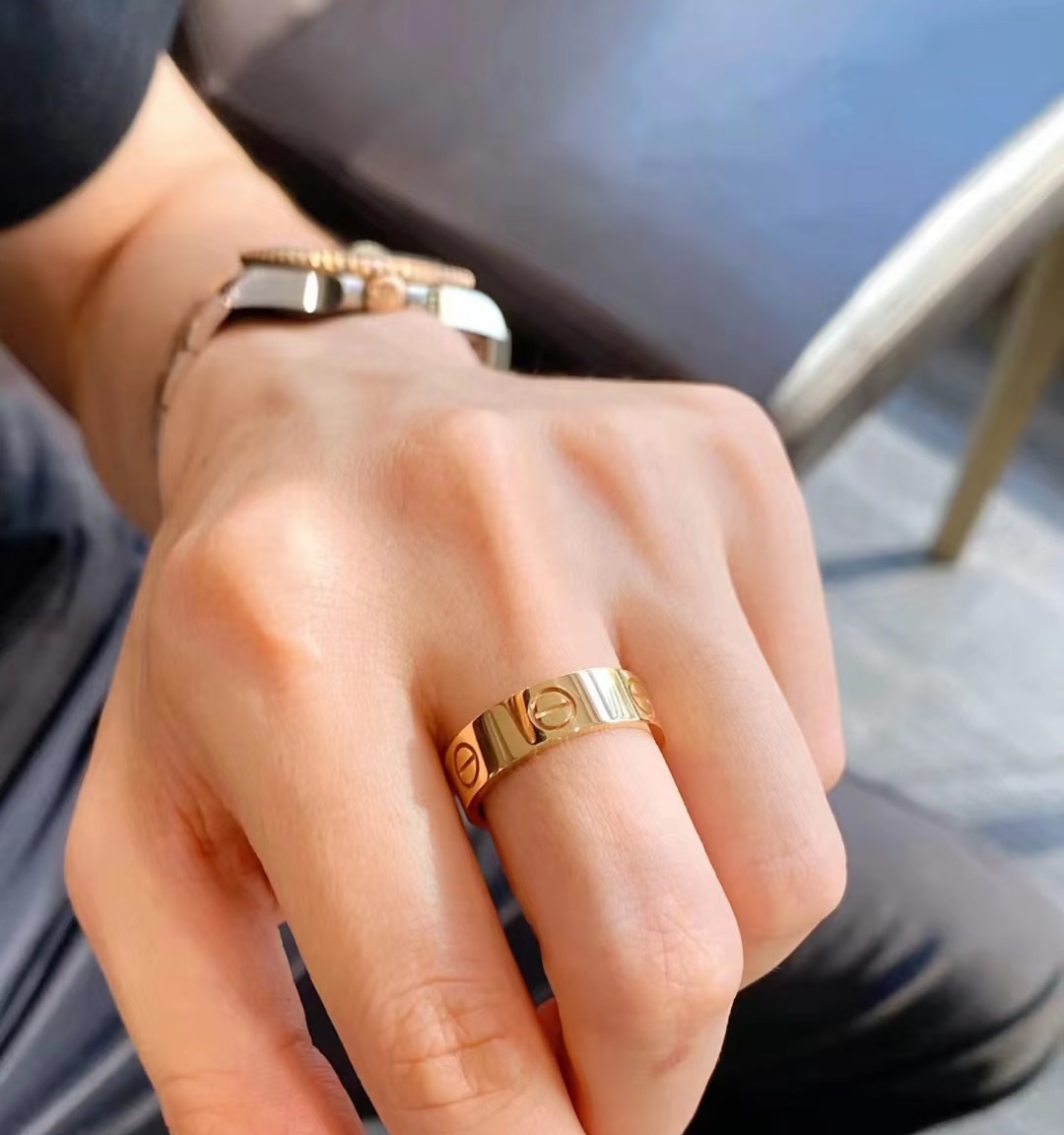Cartier Cartier 三色 无钻宽版 戒指