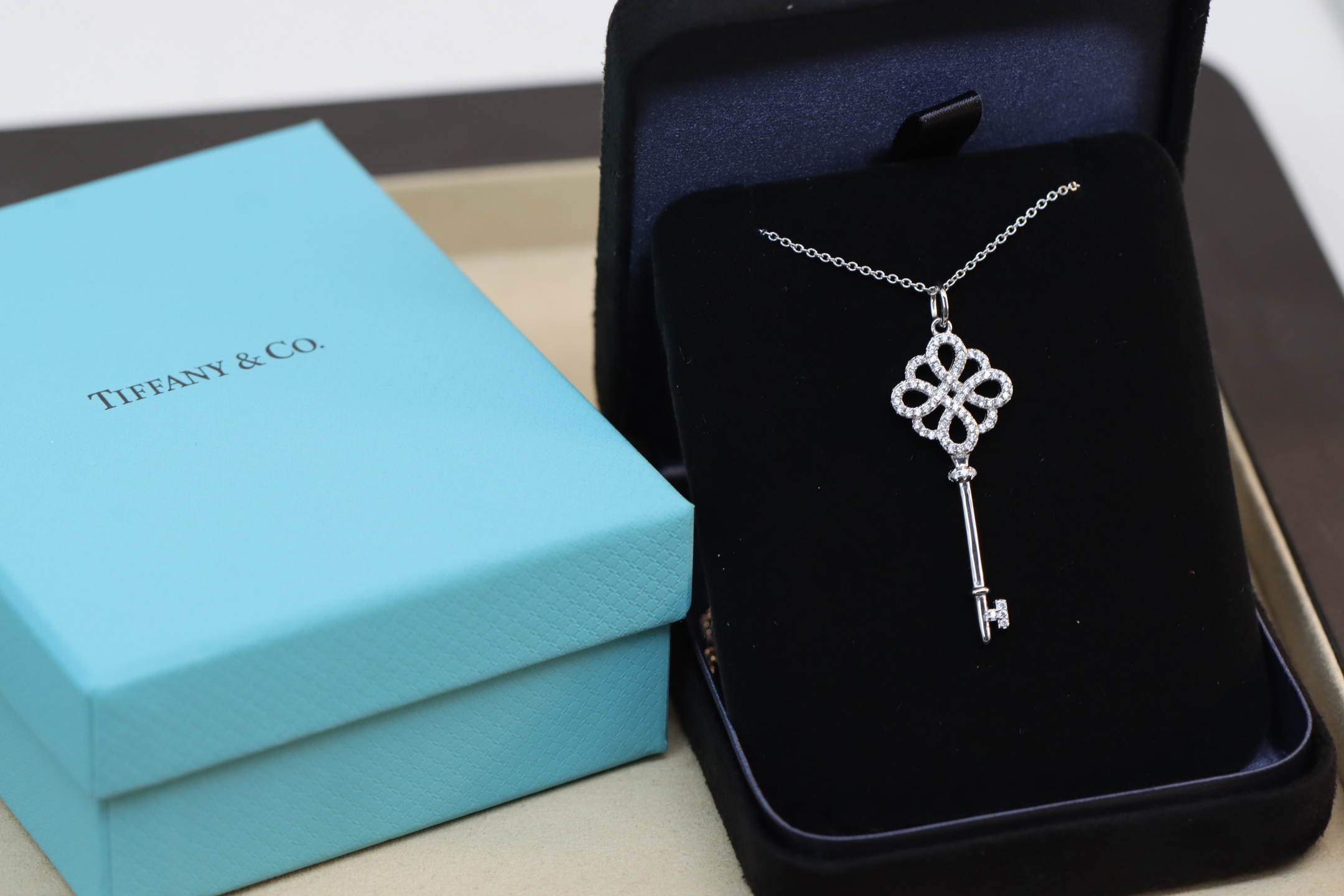Tiffany & Co. Tiffany&Co. 满钻中国结锁骨项链 纯银