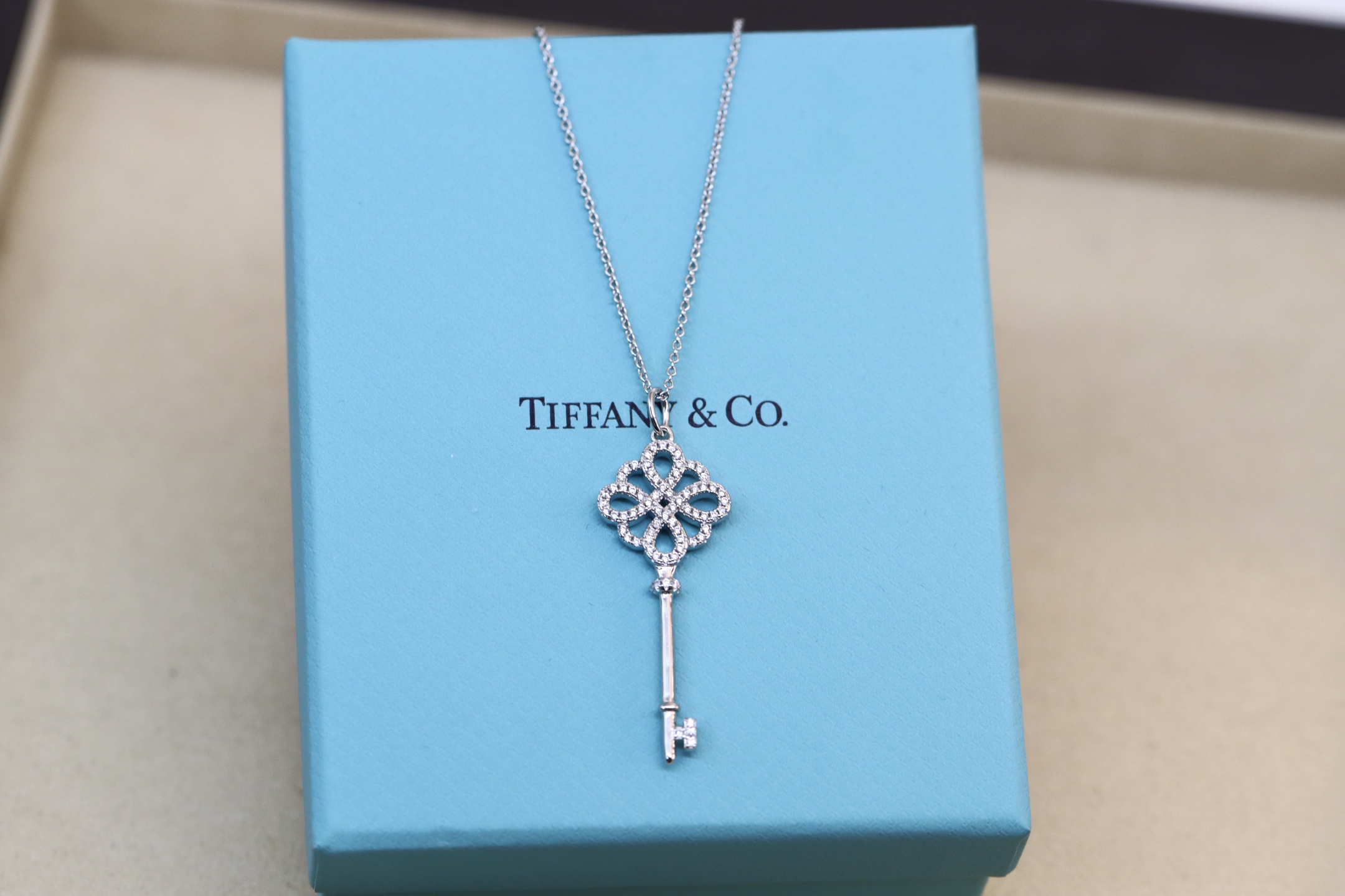 Tiffany & Co. Tiffany&Co. 满钻中国结锁骨项链 纯银