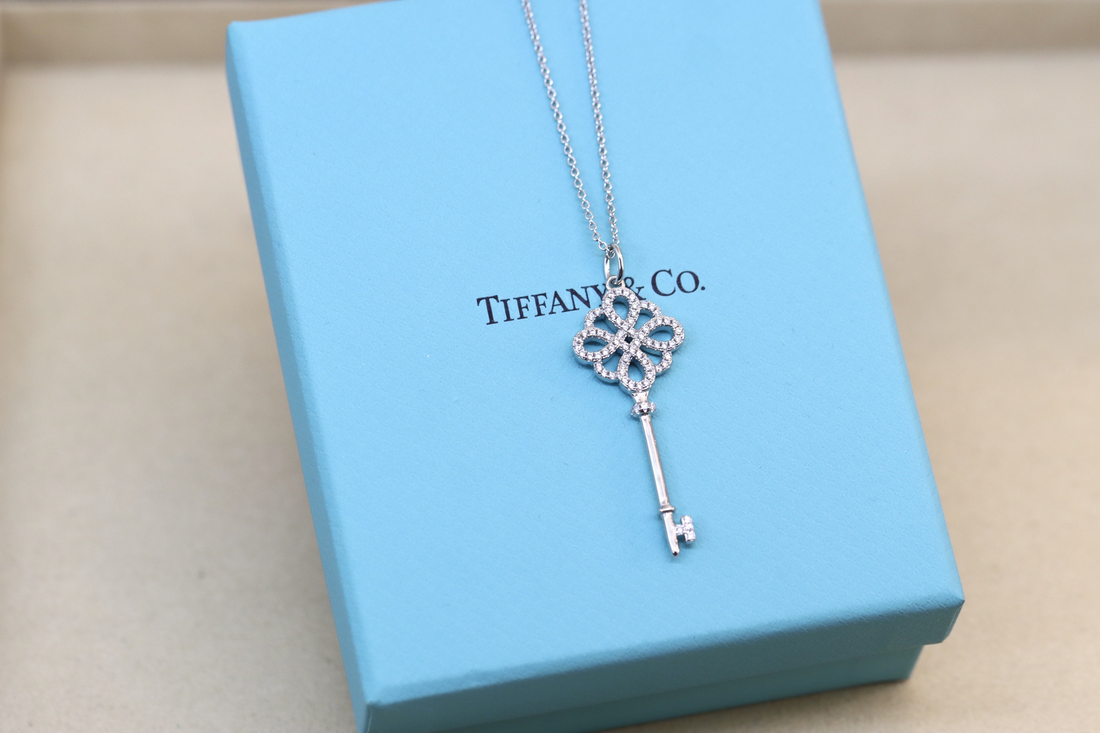 Tiffany & Co. Tiffany&Co. 满钻中国结锁骨项链 纯银