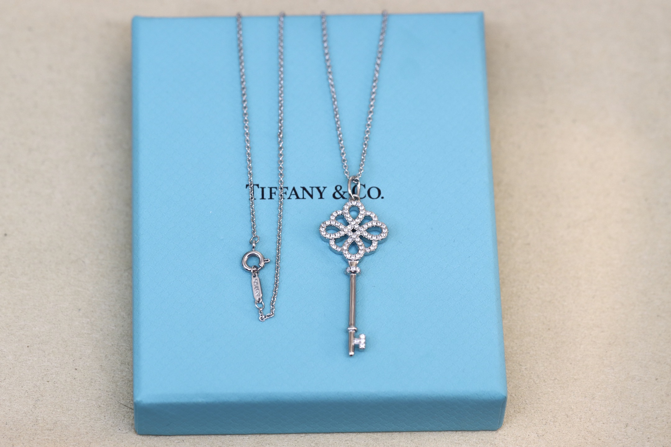 Tiffany & Co. Tiffany&Co. 满钻中国结锁骨项链 纯银