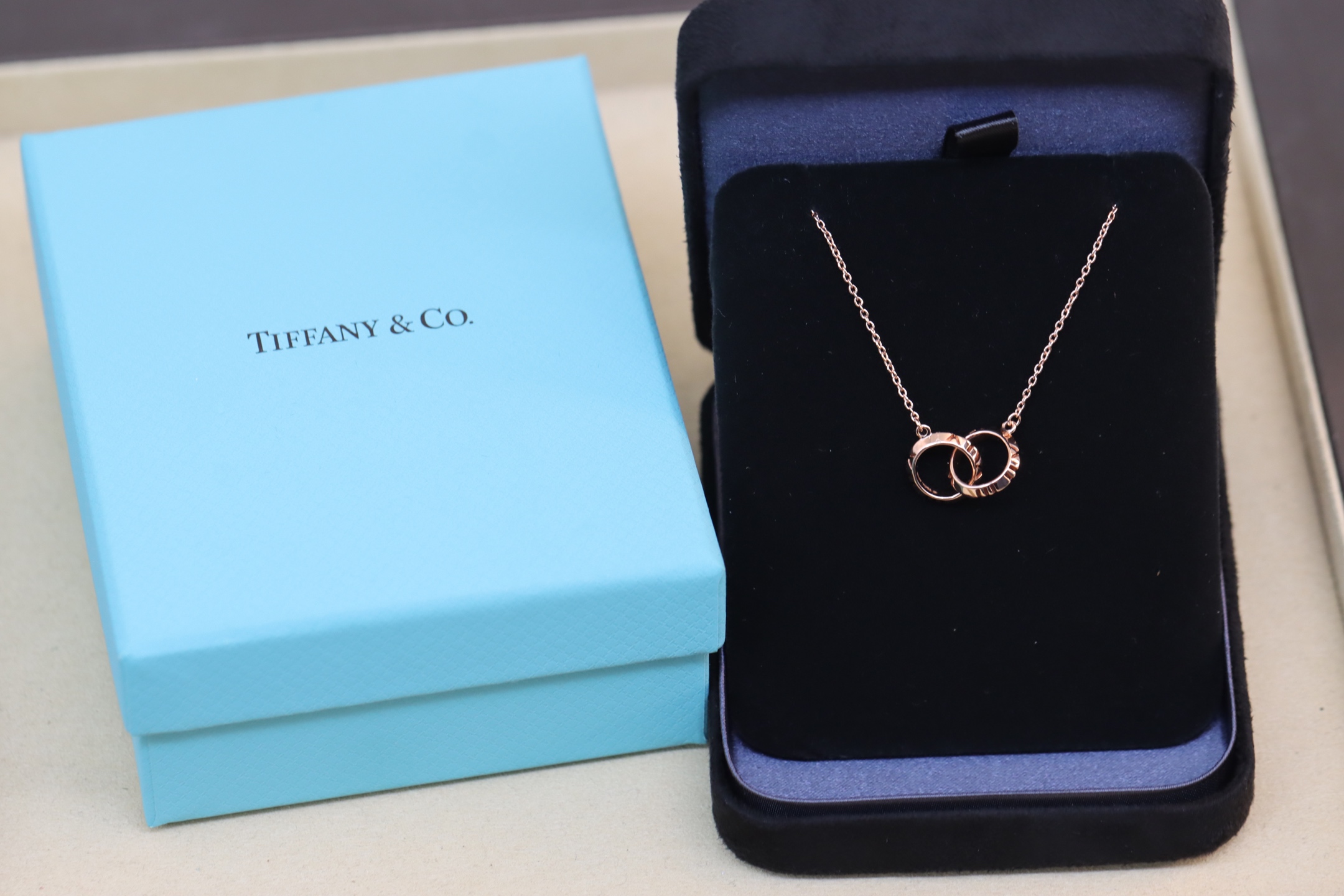 Tiffany & Co. Tiffany&Co. 玫瑰金罗马双环 锁骨项链