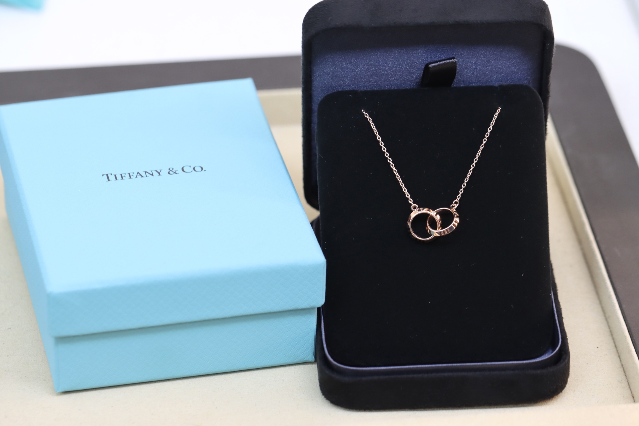 Tiffany & Co. Tiffany&Co. 玫瑰金罗马双环 锁骨项链