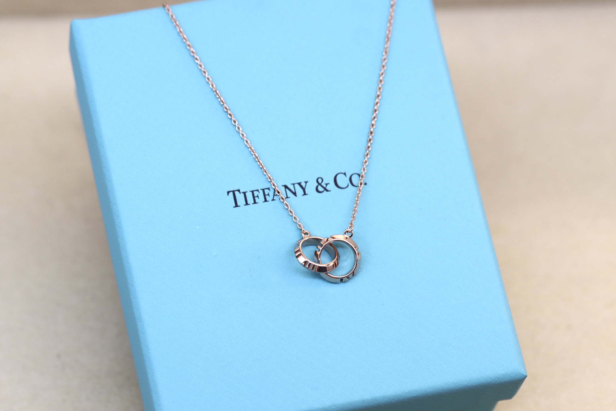 Tiffany & Co. Tiffany&Co. 玫瑰金罗马双环 锁骨项链