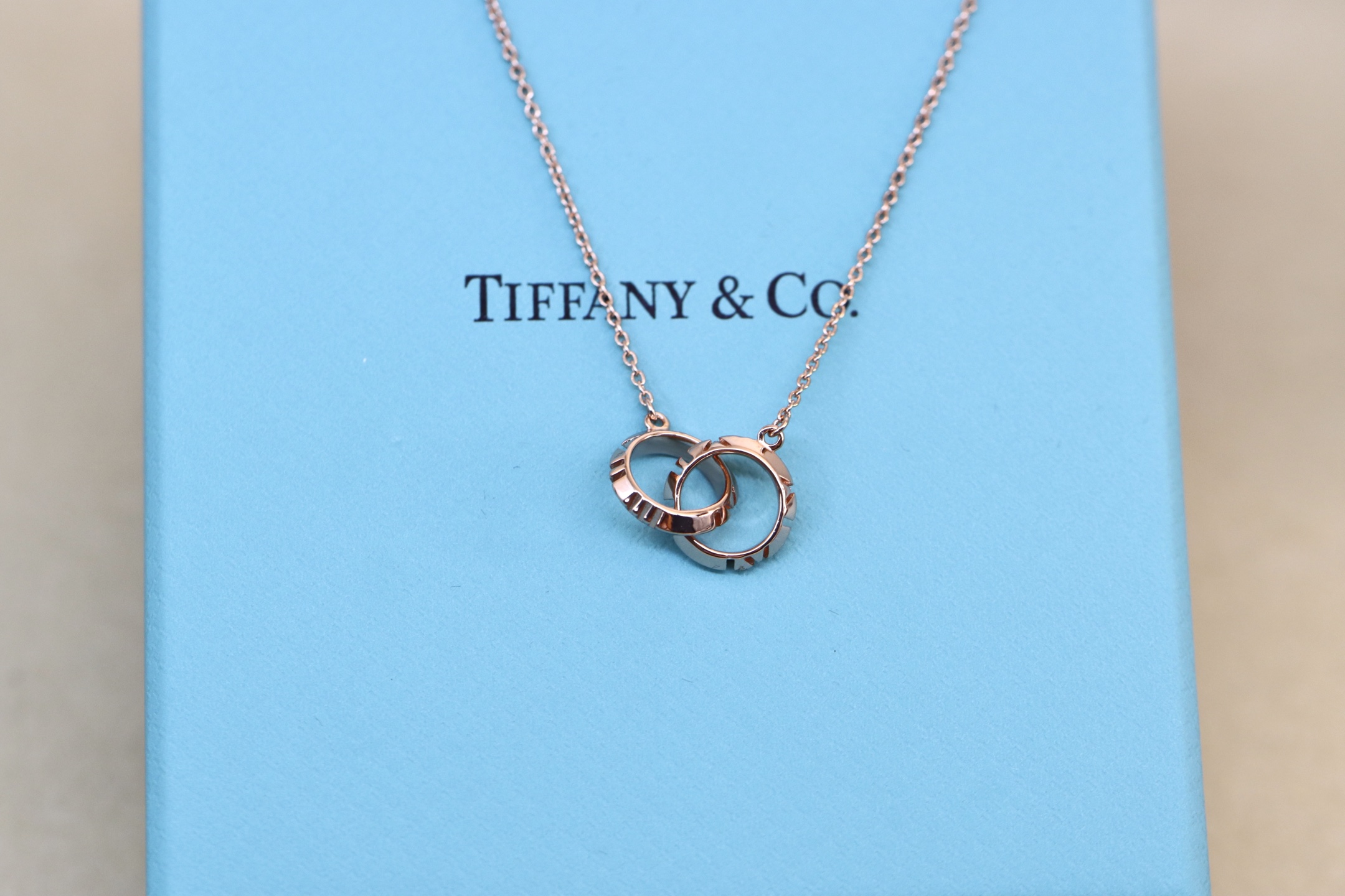 Tiffany & Co. Tiffany&Co. 玫瑰金罗马双环 锁骨项链