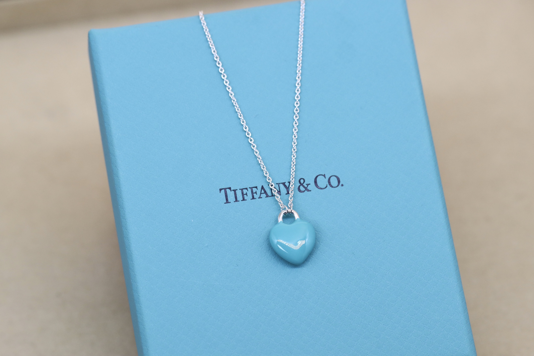Tiffany & Co. Tiffany&Co.蓝胖子珐琅爱心糖豆 锁骨项链